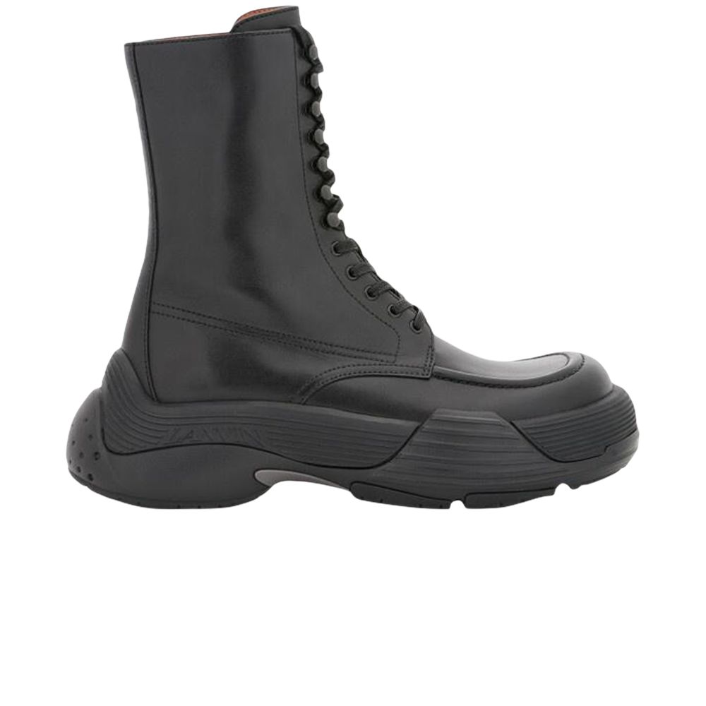 Pre-owned Lanvin Wmns Flash-x Bold Lace Up Leather Boot 'black' | Women's Size 35