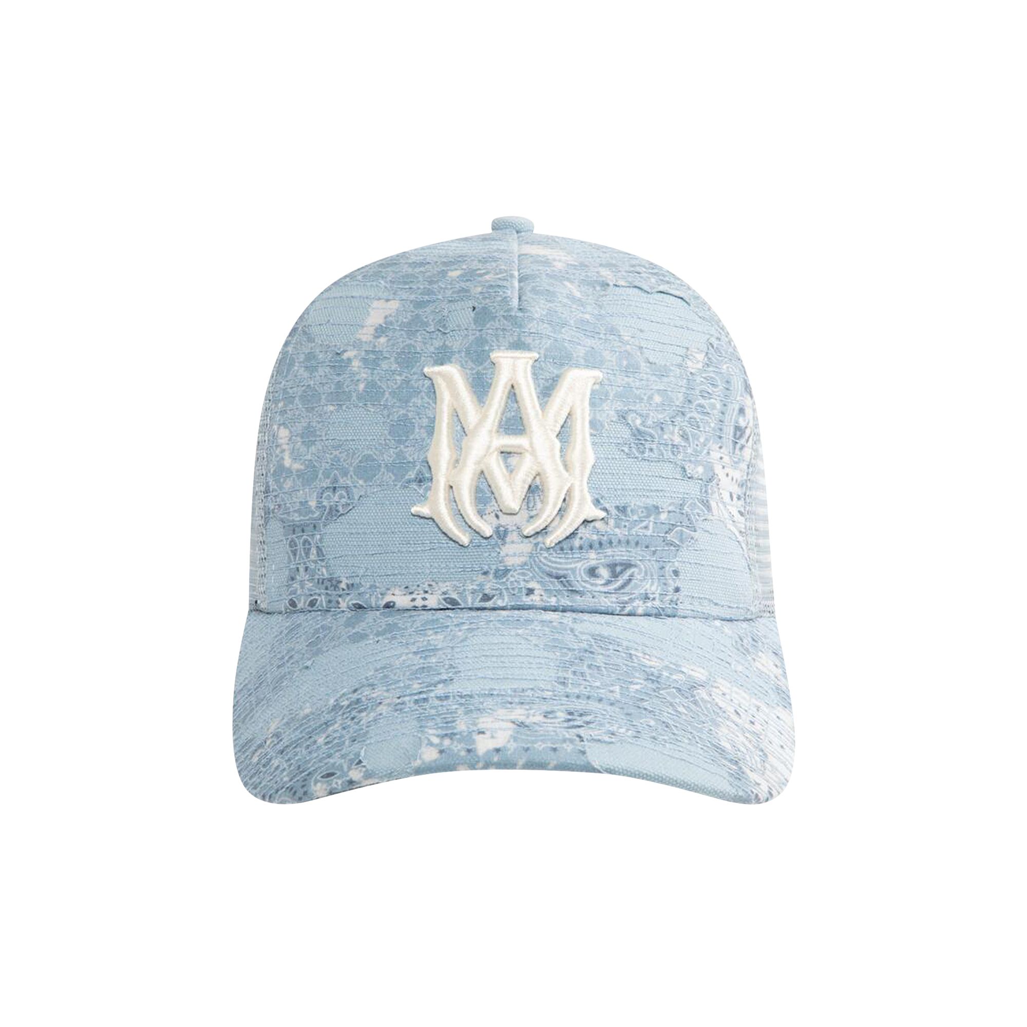 Pre-owned Amiri Bandana Repair Trucker Hat 'ashley Blue' | Men's Size Onesize