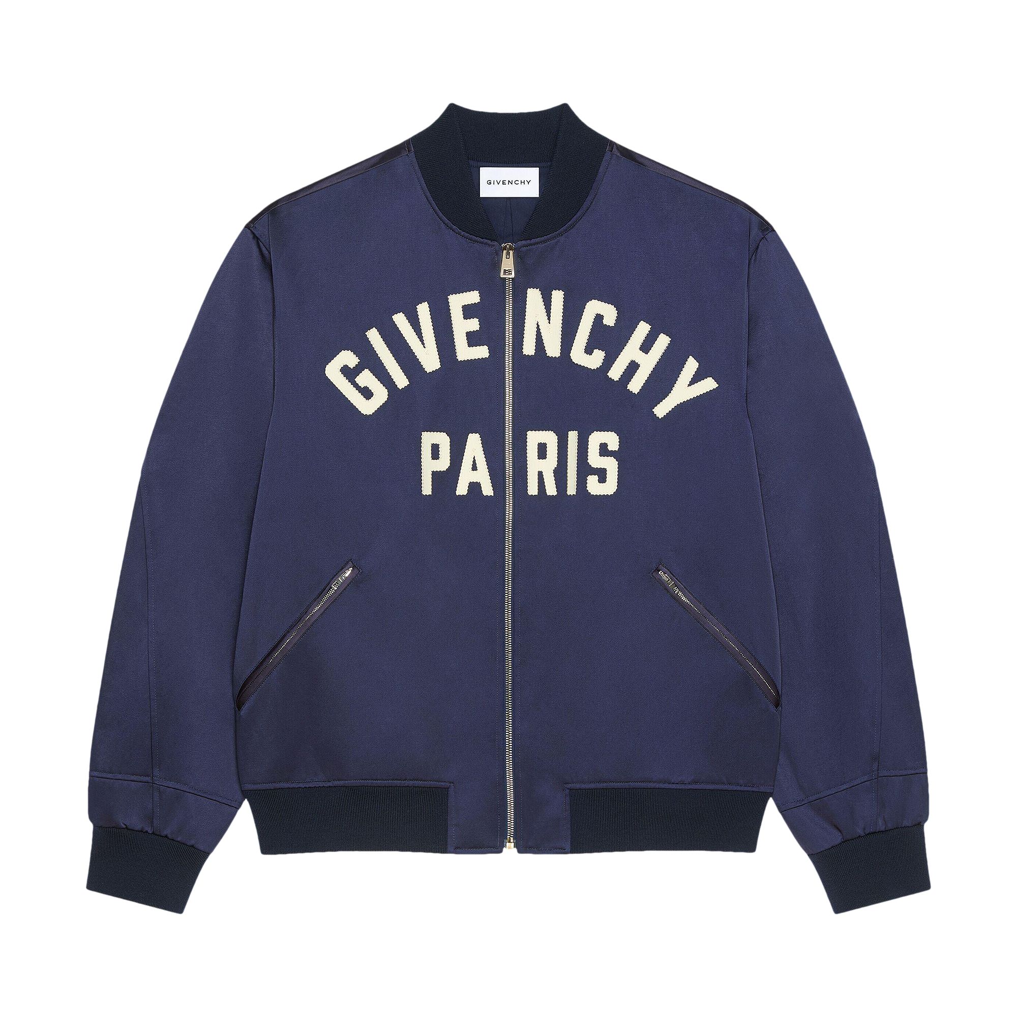 Pre-owned Givenchy Logo Bomber Jacket 'navy' | Blue | Men's Size 52