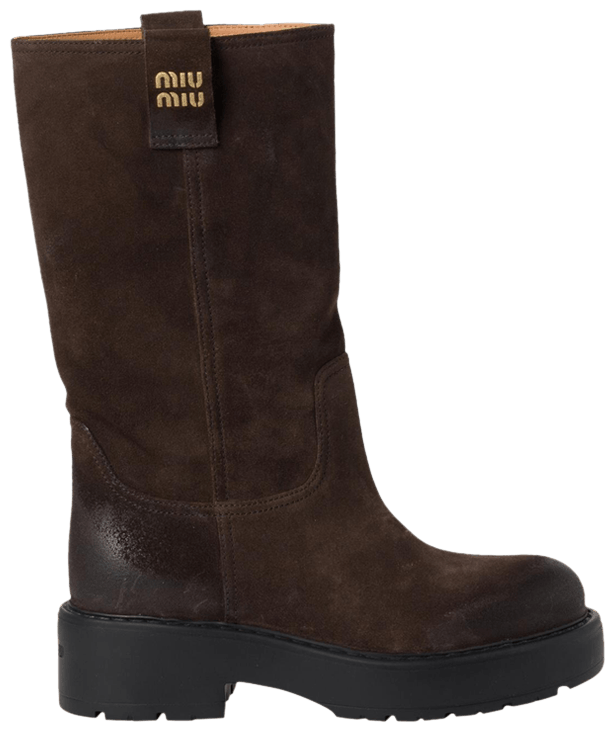 Miu Miu Wmns Suede Ankle Boot Moro