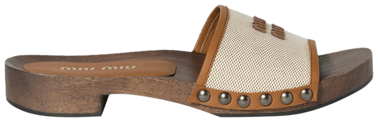 Miu Miu Wmns Slide Sandal Natural Brandy
