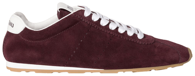 Miu Miu Wmns Plume Suede Sneaker Burgundy