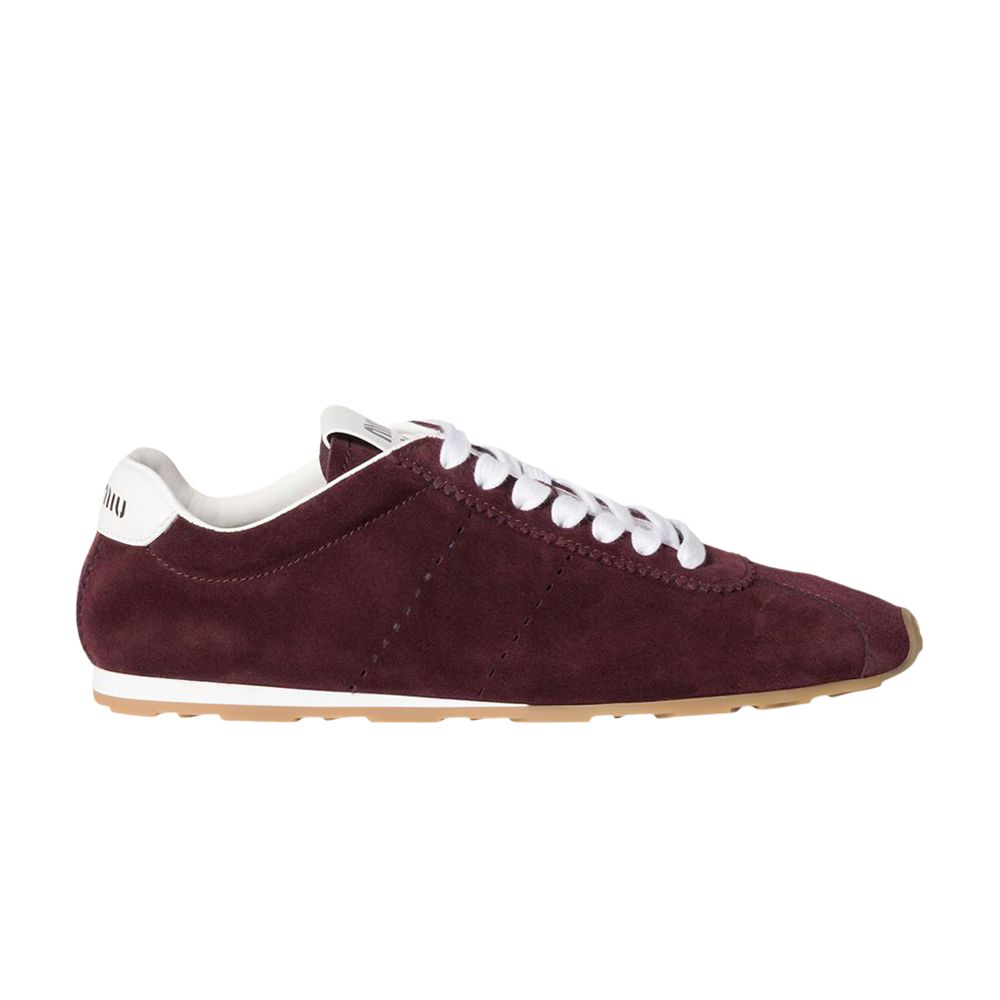 Pre-owned Miu Miu Wmns Plume Suede Sneaker 'burgundy' | Red | Women's Size 37