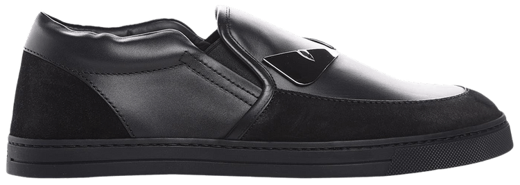 Fendi Vitello Monster Eyes Slip On Black