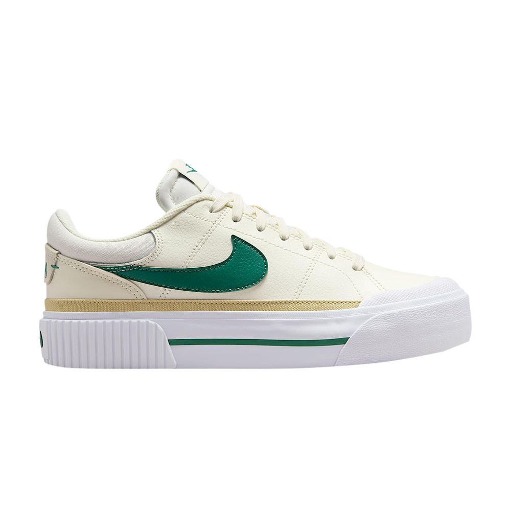 Pre-owned Nike Wmns Court Legacy Lift 'sail Evergreen Aura' | Cream | Women's Size 11.5 In White