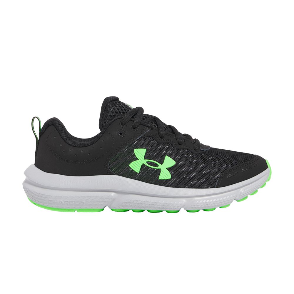 Pre-owned Under Armour Assert 10 Ac Gs 'black Green Shock' | Kid's Size 6