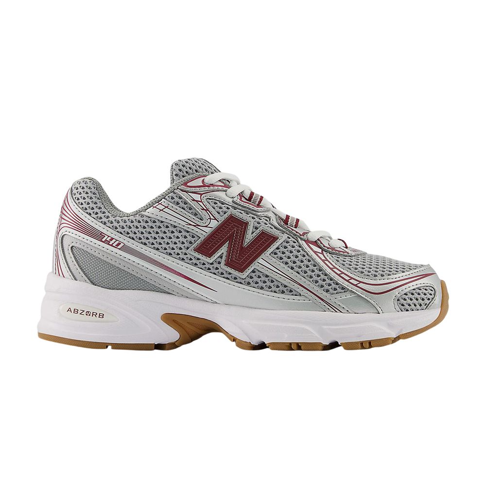 New Balance 740 Big Kid 'Silver Metallic Monarch Burgundy' | Grey | Kid's Size 6 - GR740MS