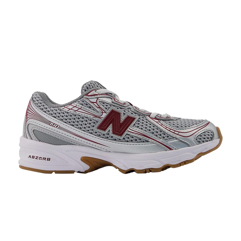 Pre-owned New Balance 740 Bungee Lace Little Kid 'silver Metallic Monarch Burgundy' | Grey | Kid's Size 13.5 In Gray