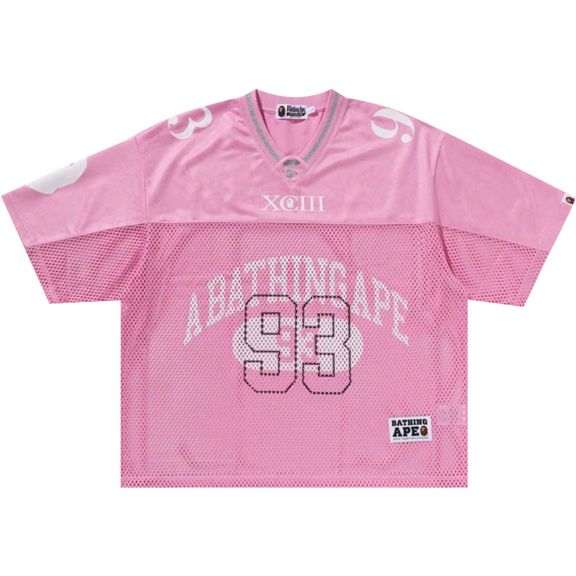 Pre-owned Bape Line Camo Multi Logo Relaxed Fit Football Jersey 'pink' | Men's Size M