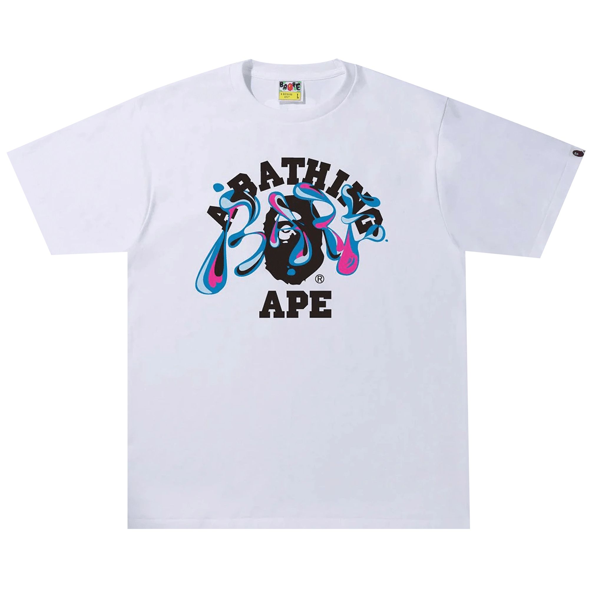 Pre-owned Bape Marble Camo Liquid College Tee 'white' | Men's Size M