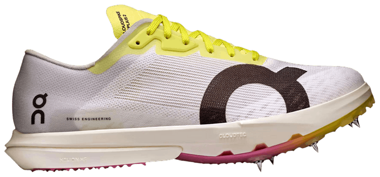 ON Wmns Cloudspike Amplius 2 White Yellow Raspberry