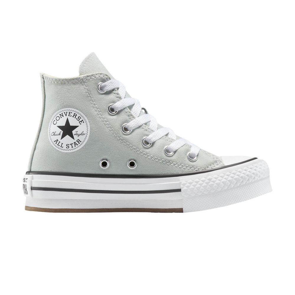 Pre-owned Converse Chuck Taylor All Star Eva Lift High Ps 'rainwashed Grey' | Green | Kid's Size 2