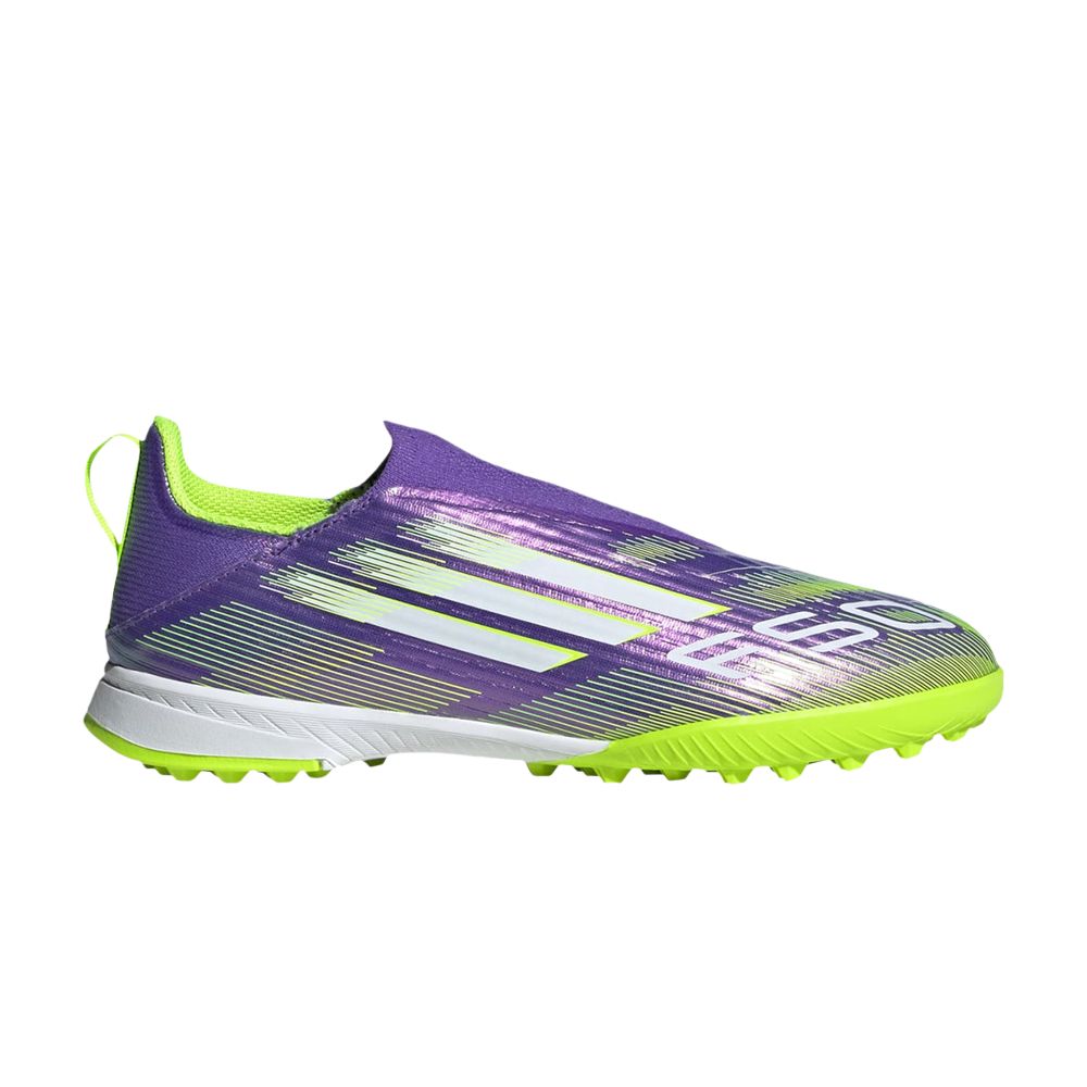 adidas Adizero F50 League Laceless TF K 'Radiant Blaze Pack' | Purple | Kid's Size 5 - JI0010
