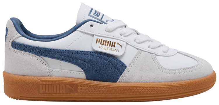 Puma Palermo Leather Big Kid White Dark Indigo