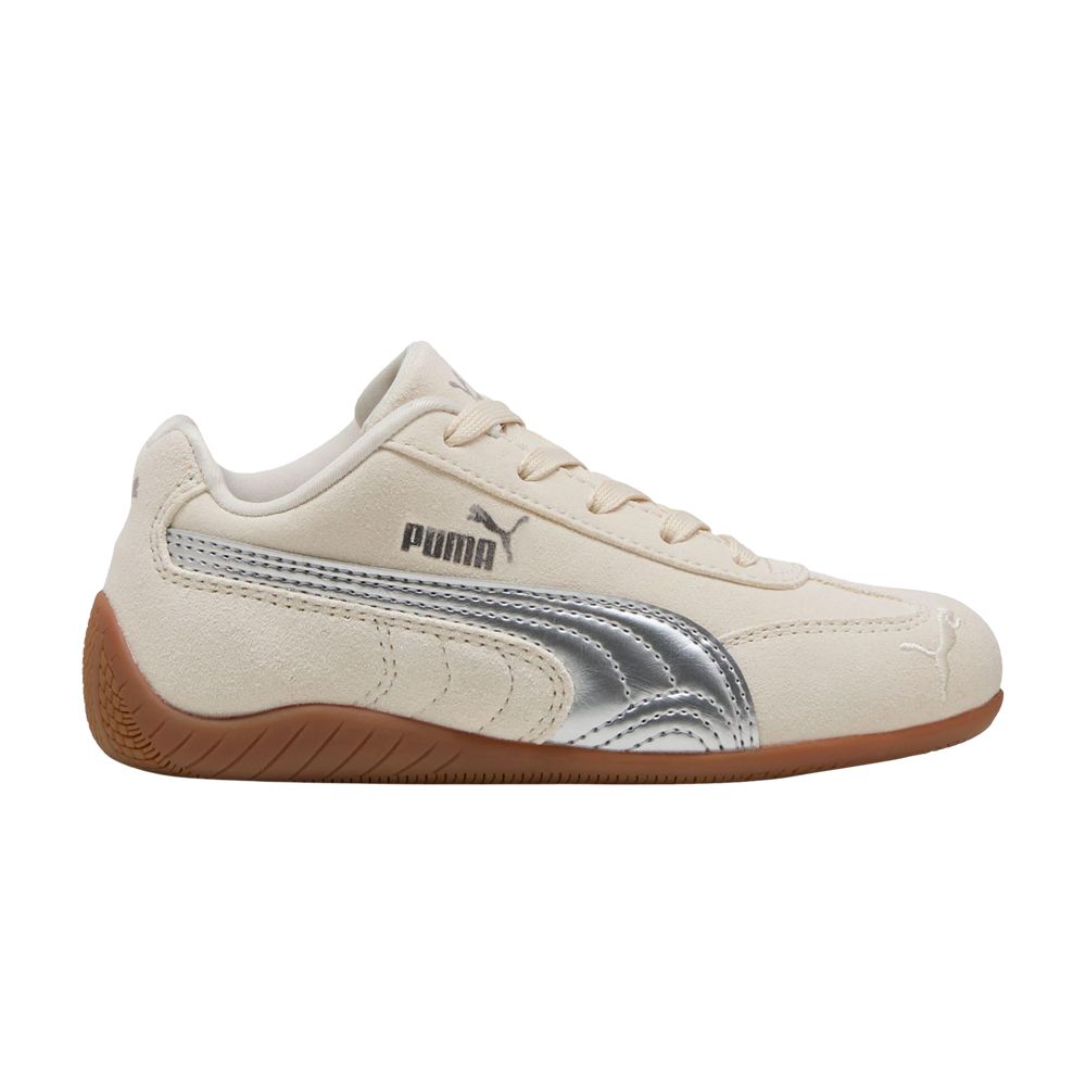 Pre-owned Puma Speedcat Little Kid 'metallic Pack - Alpine Snow Silver' | Cream | Kid's Size 13 In White