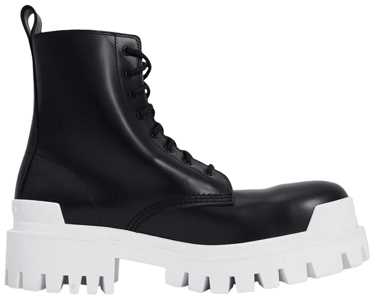 Balenciaga Wmns Strike Lace Up Boot Black White