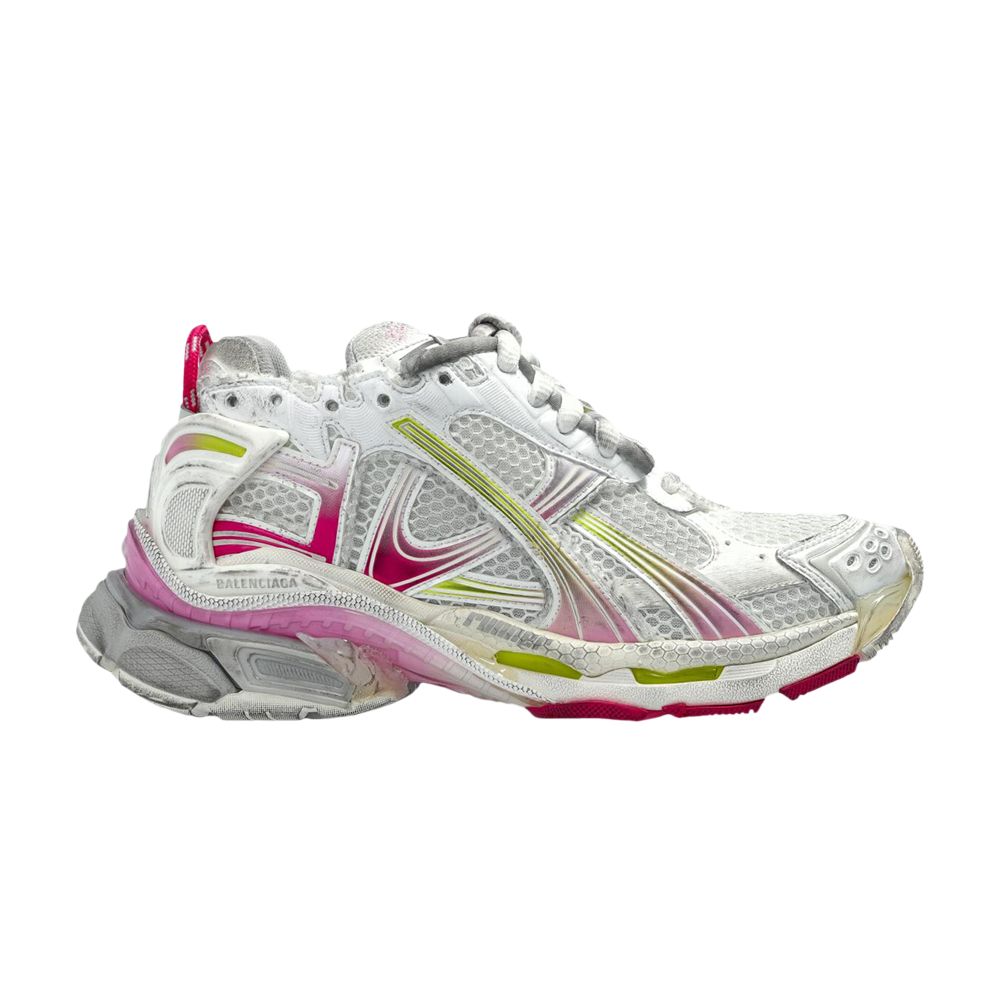 Pre-owned Balenciaga Wmns Runner Sneaker 'gradient - Pink Fluo Yellow' | White | Women's Size 41