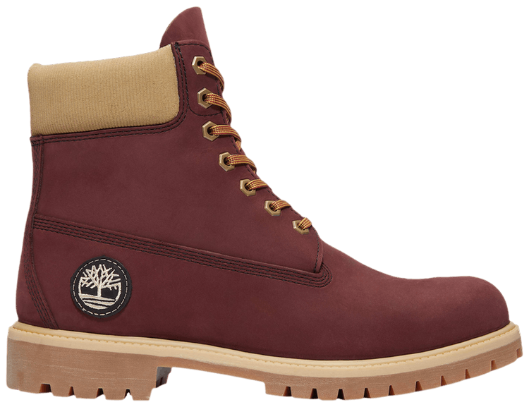 Timberland 6 Inch Premium Waterproof Boot Burgundy Beige