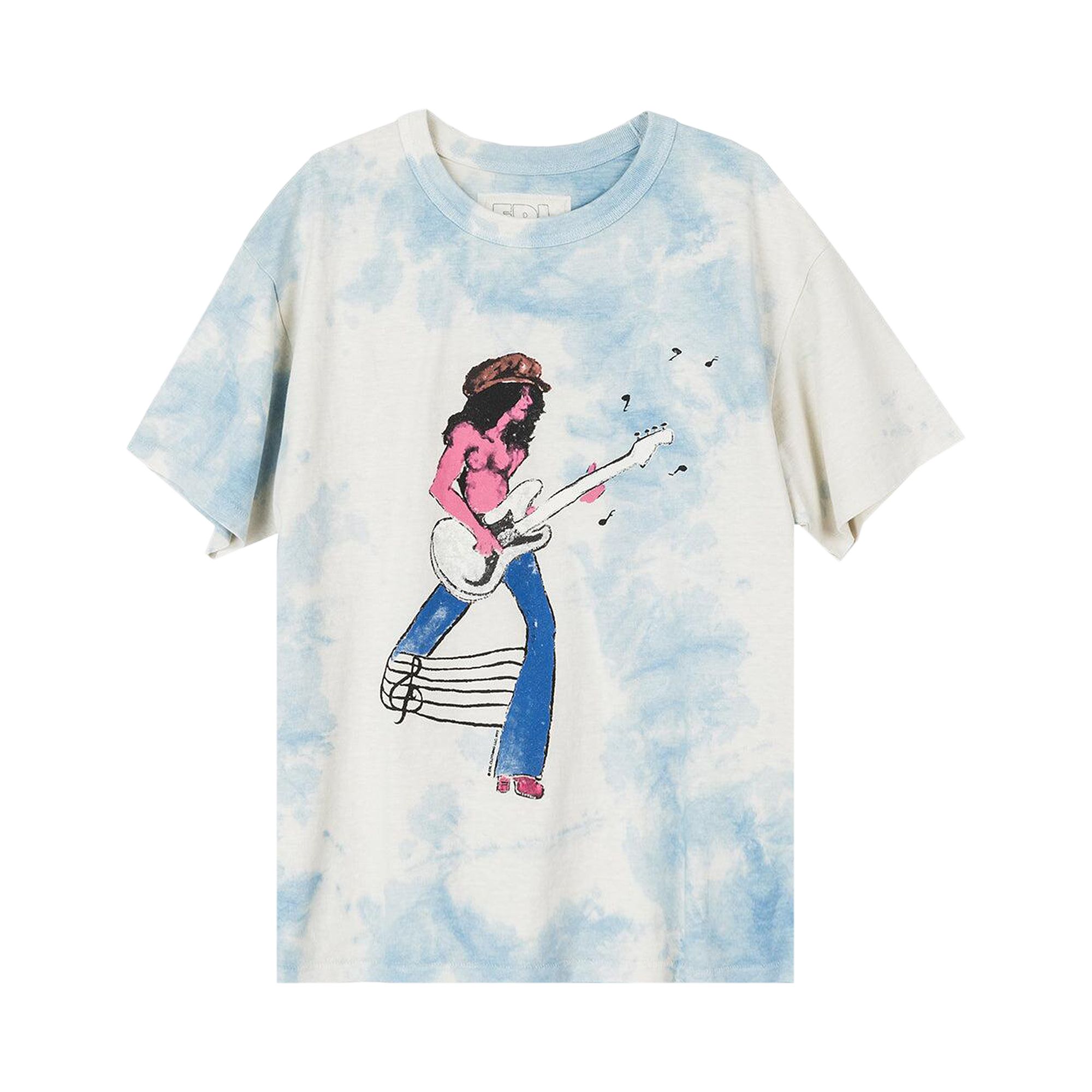 Pre-owned Erl Rocker T-shirt 'white/blue' | Men's Size S