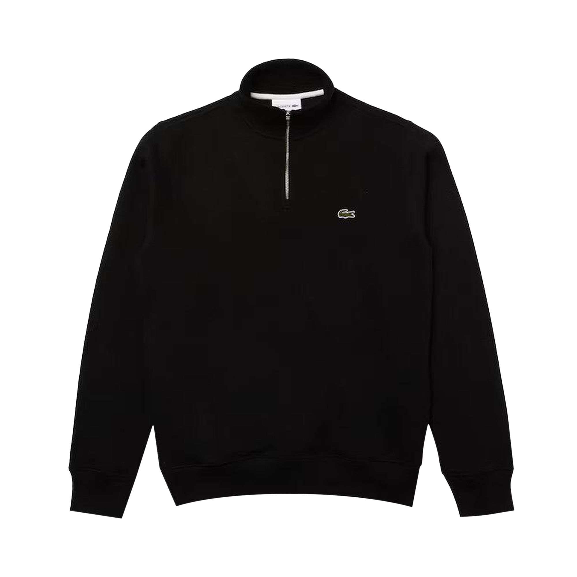 Pre-owned Lacoste Zip-up High Neck Interlock Sweatshirt 'black' | Men's Size 5