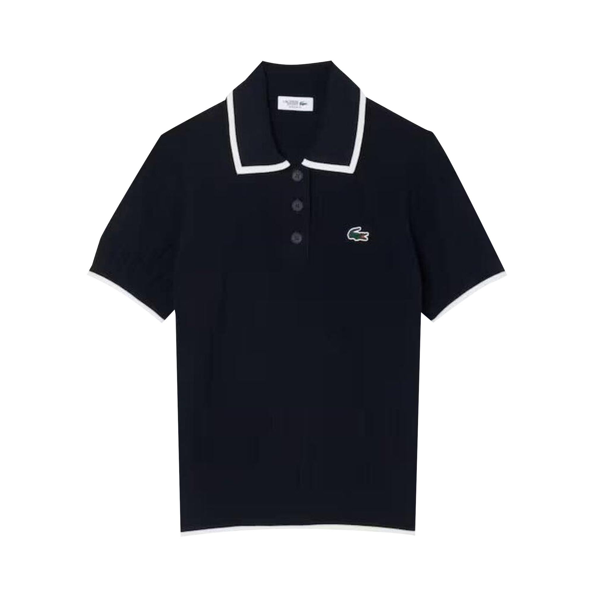 Pre-owned Lacoste Short-sleeve Polo Collar Golf Sweater 'navy Blue/flour' | Women's Size 40