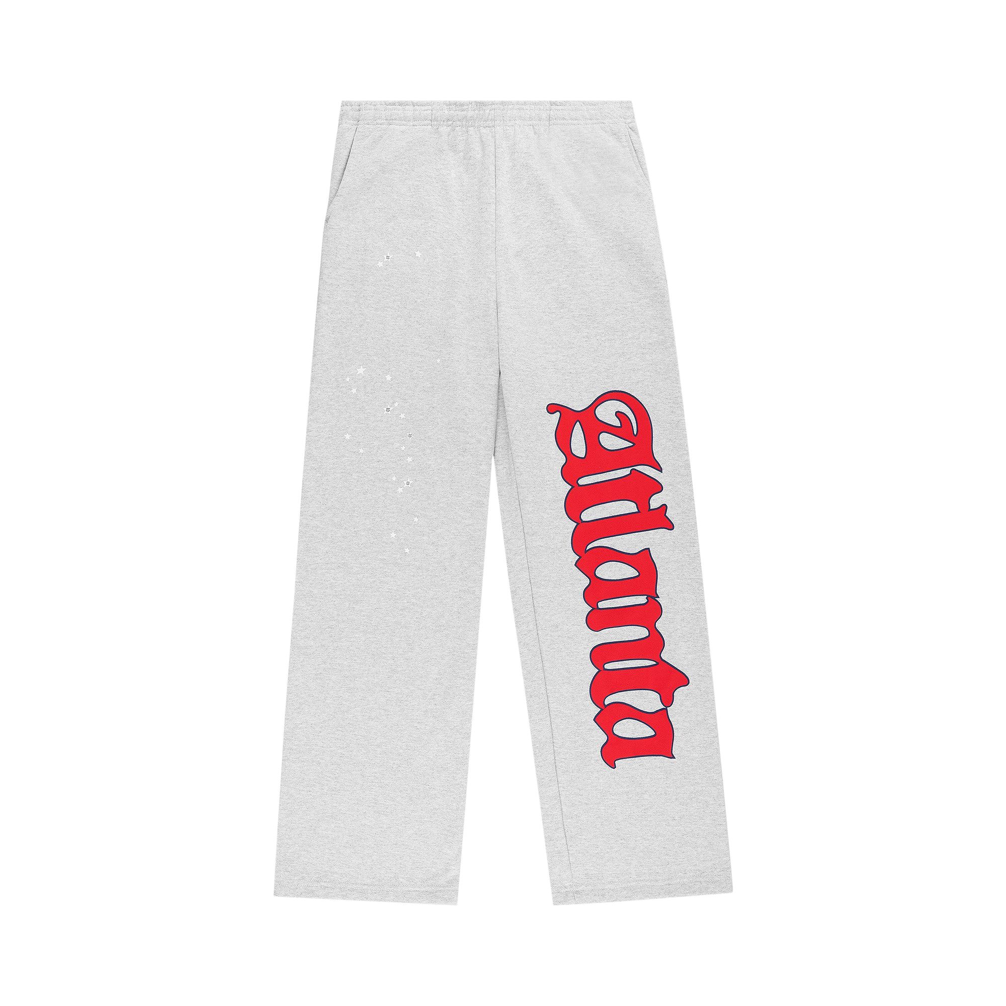 Pre-owned Sp5der Atlanta Wide Leg Sweatpant 'heather Grey' | Men's Size L In Gray