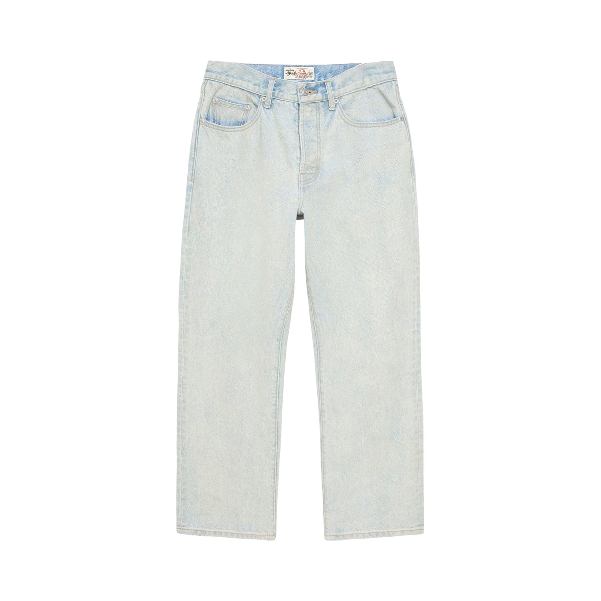 Pre-owned Stussy New Classic Jean Pigment Coated Denim 'light Wash' | Blue | Men's Size 36