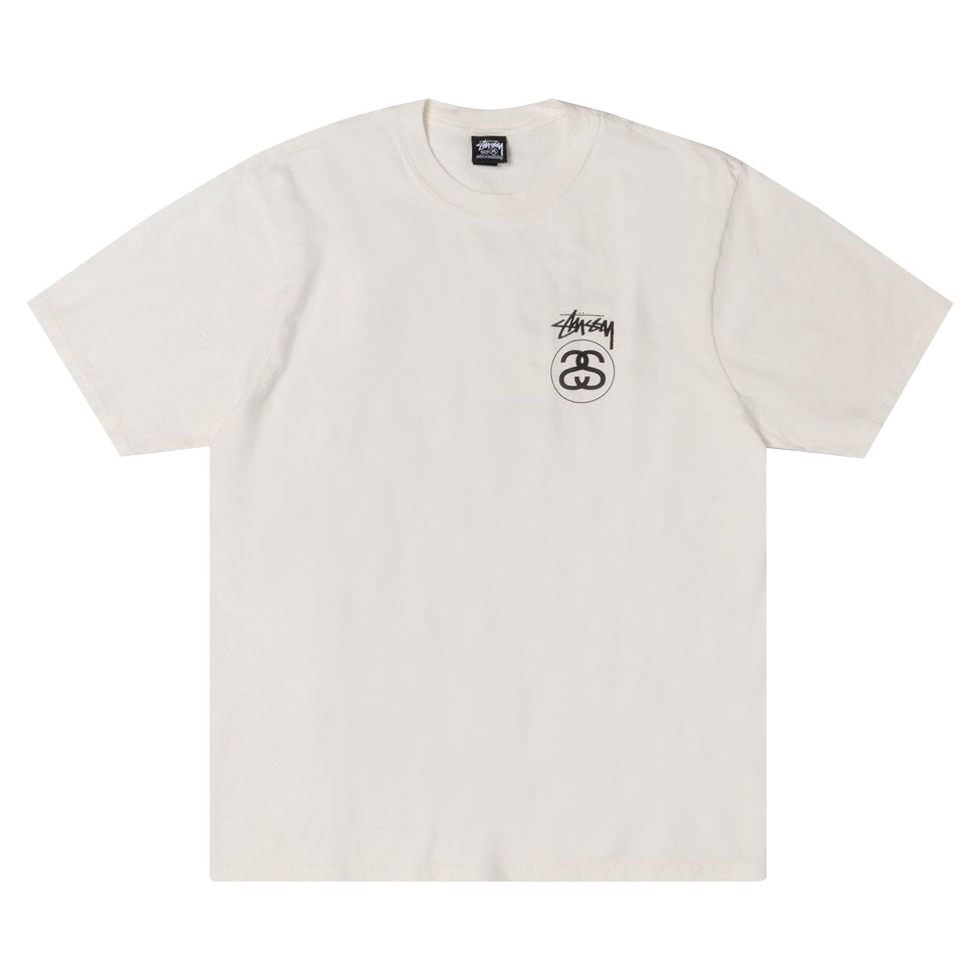 Pre-owned Stussy Stock Link Tee Pigment Dyed 'natural' | Cream | Men's Size L In White