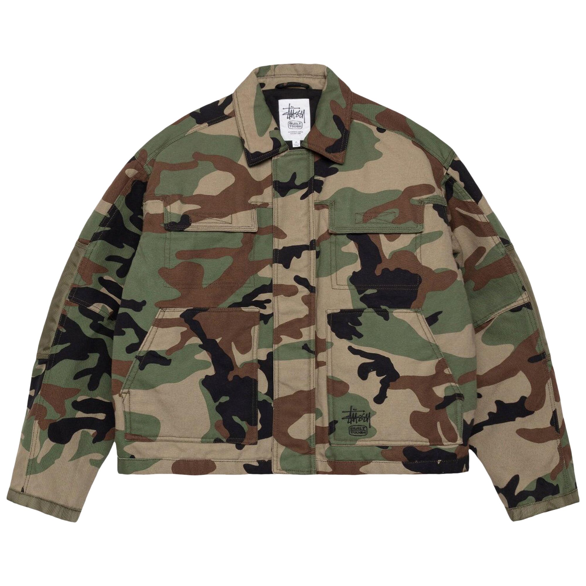 Pre-owned Stussy Utility Work Jacket 'woodland Camo' | Brown | Men's Size M