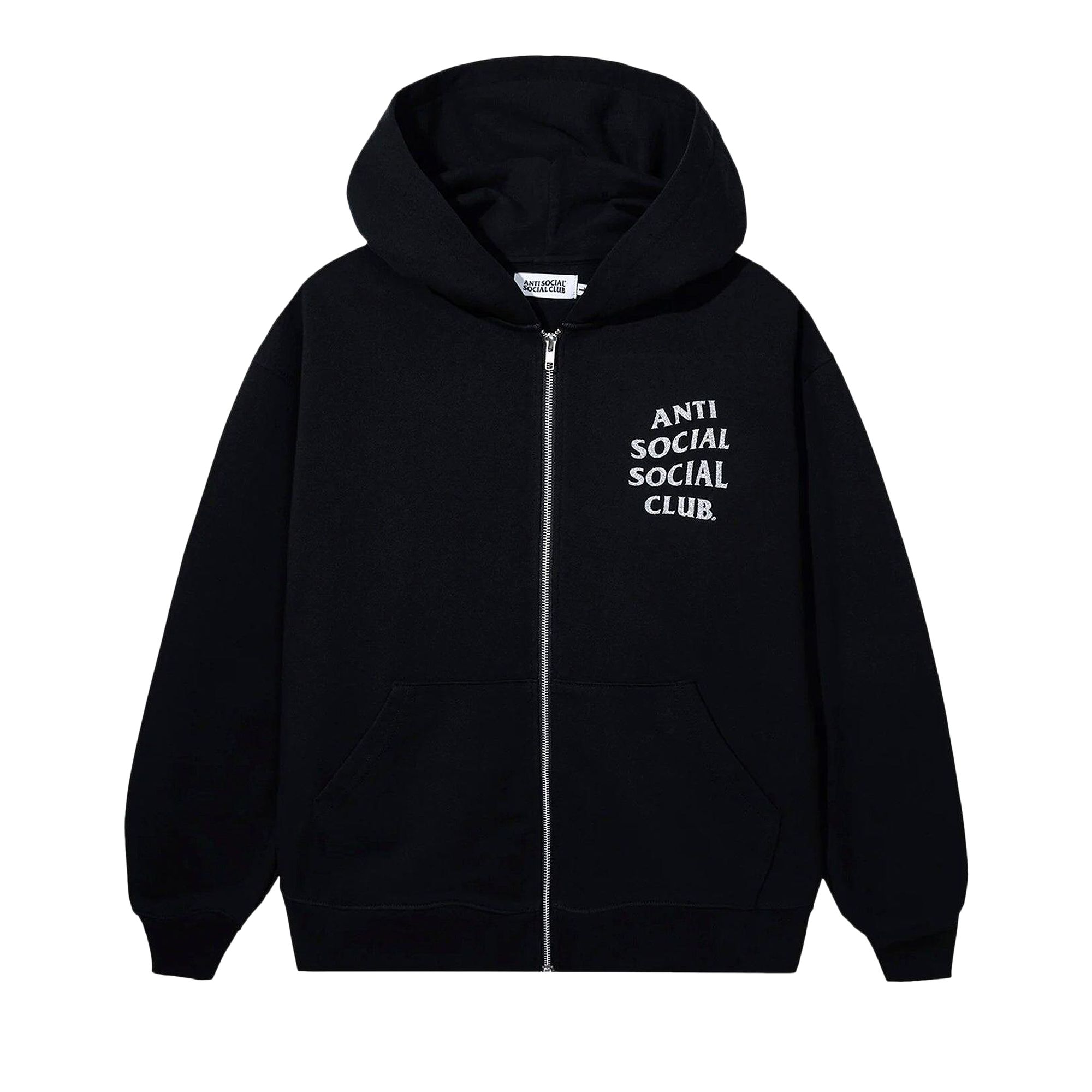 Pre-owned Anti Social Social Club Mind Game Glitter Zip-hoodie 'black' | Men's Size Xl