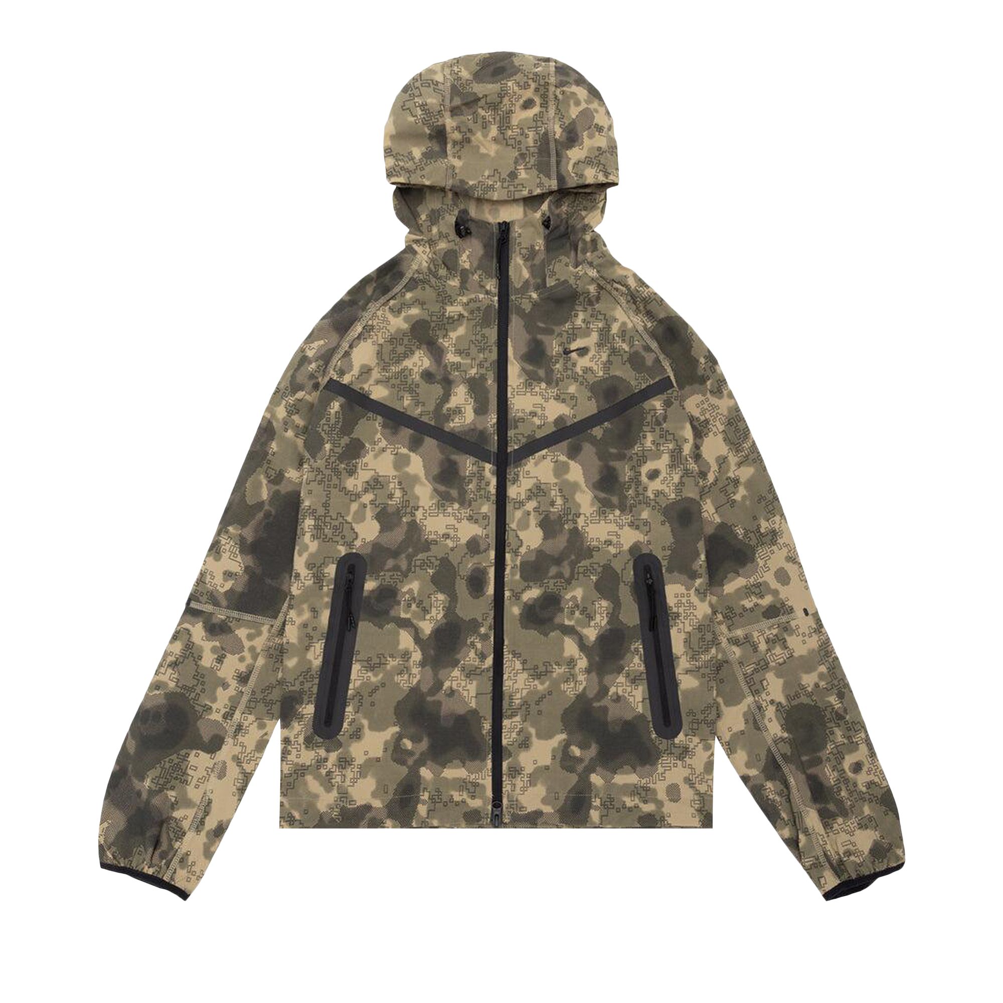 Pre-owned Nike Tech Dri-fit Woven Camo Windrunner Oversized Jacket 'neutral Olive/black' | Green | Men's Size