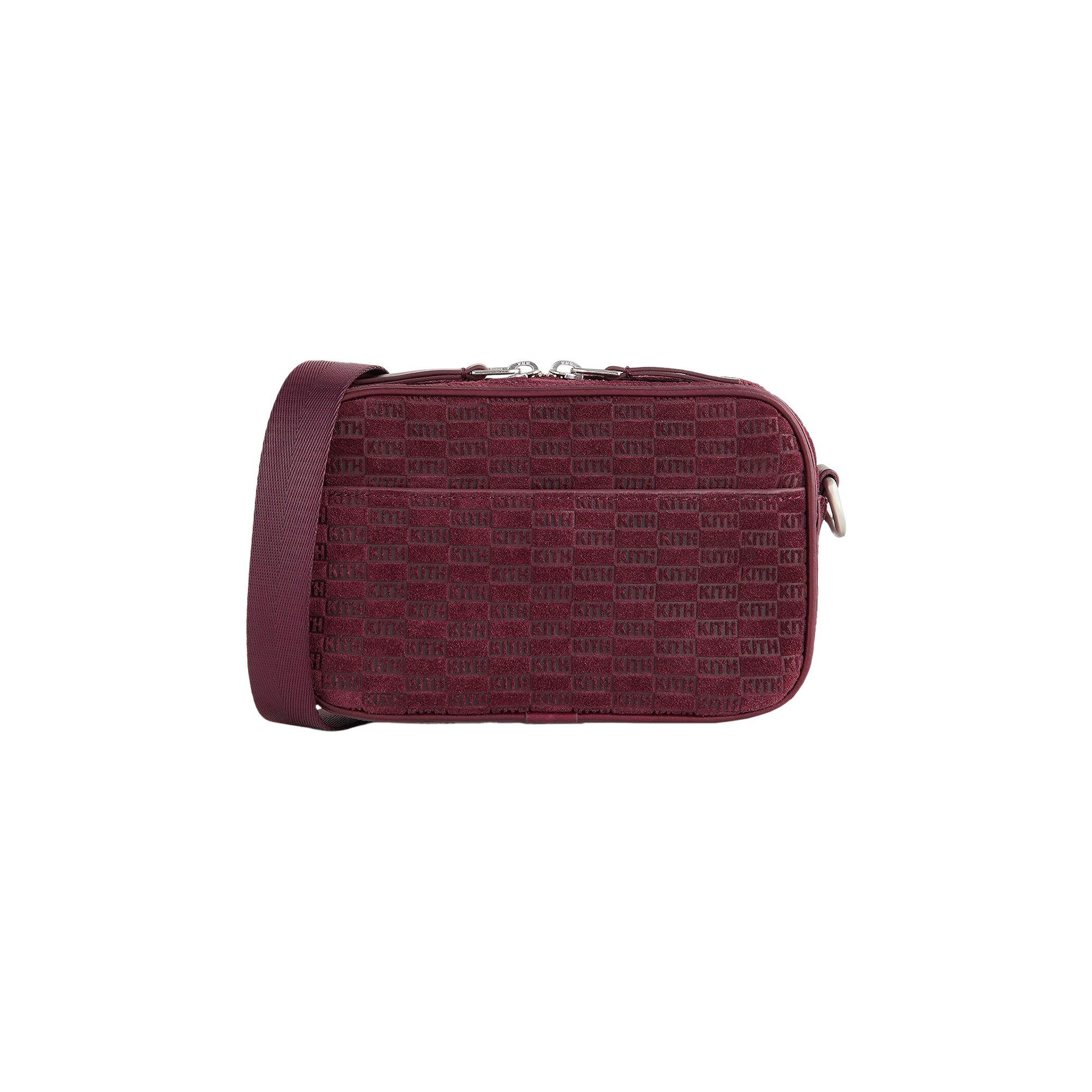 Pre-owned Kith Monogram Suede Crosswalk K20 Bag 'magma' | Red | Men's Size Onesize