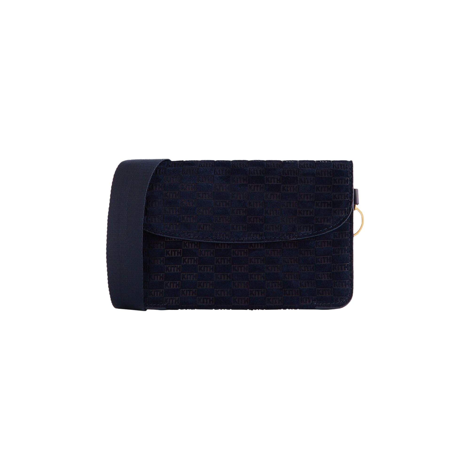 Pre-owned Kith Monogram Suede Envelope K20 Bag 'ink' | Black | Men's Size Onesize
