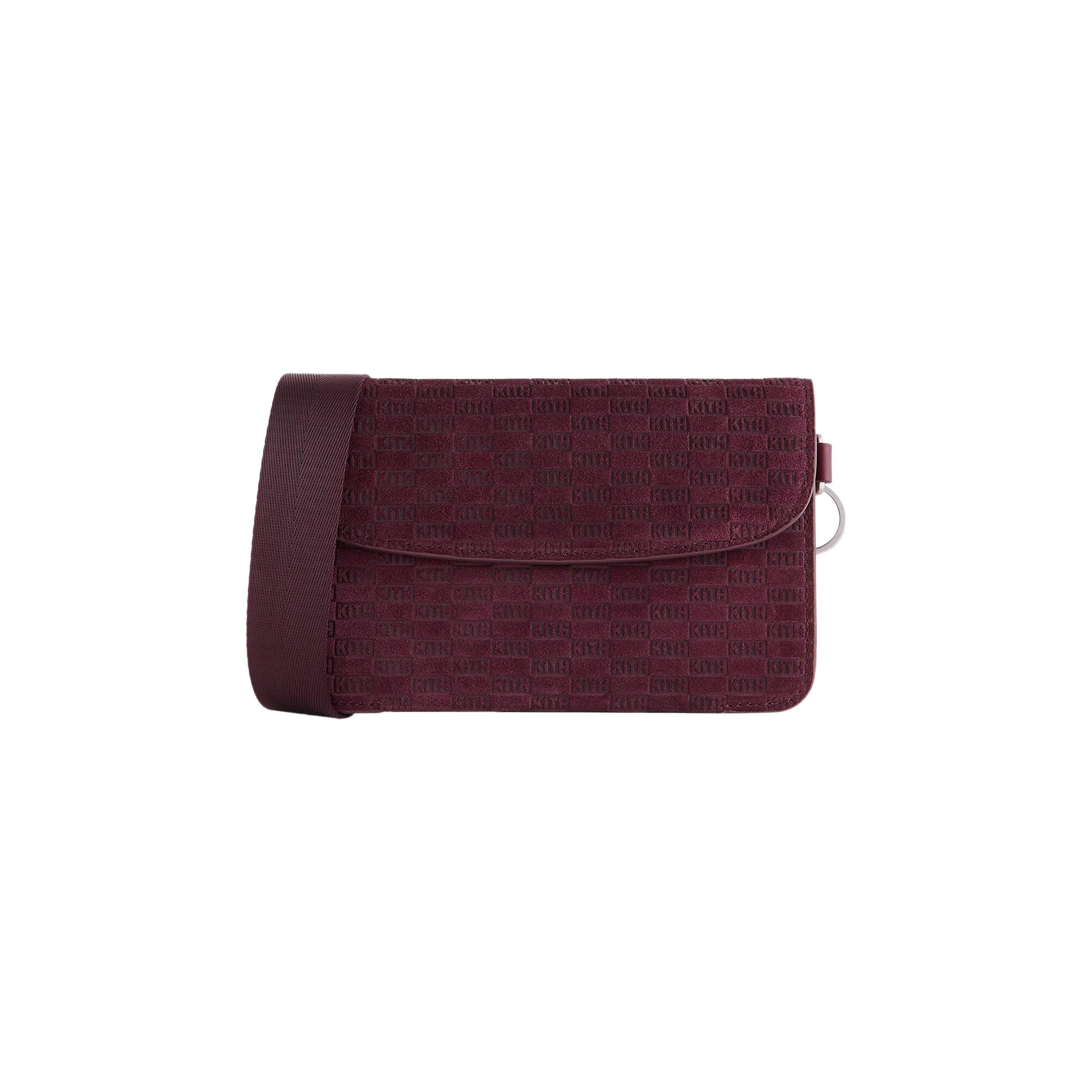 Pre-owned Kith Monogram Suede Envelope K20 Bag 'magma' | Red | Men's Size Onesize