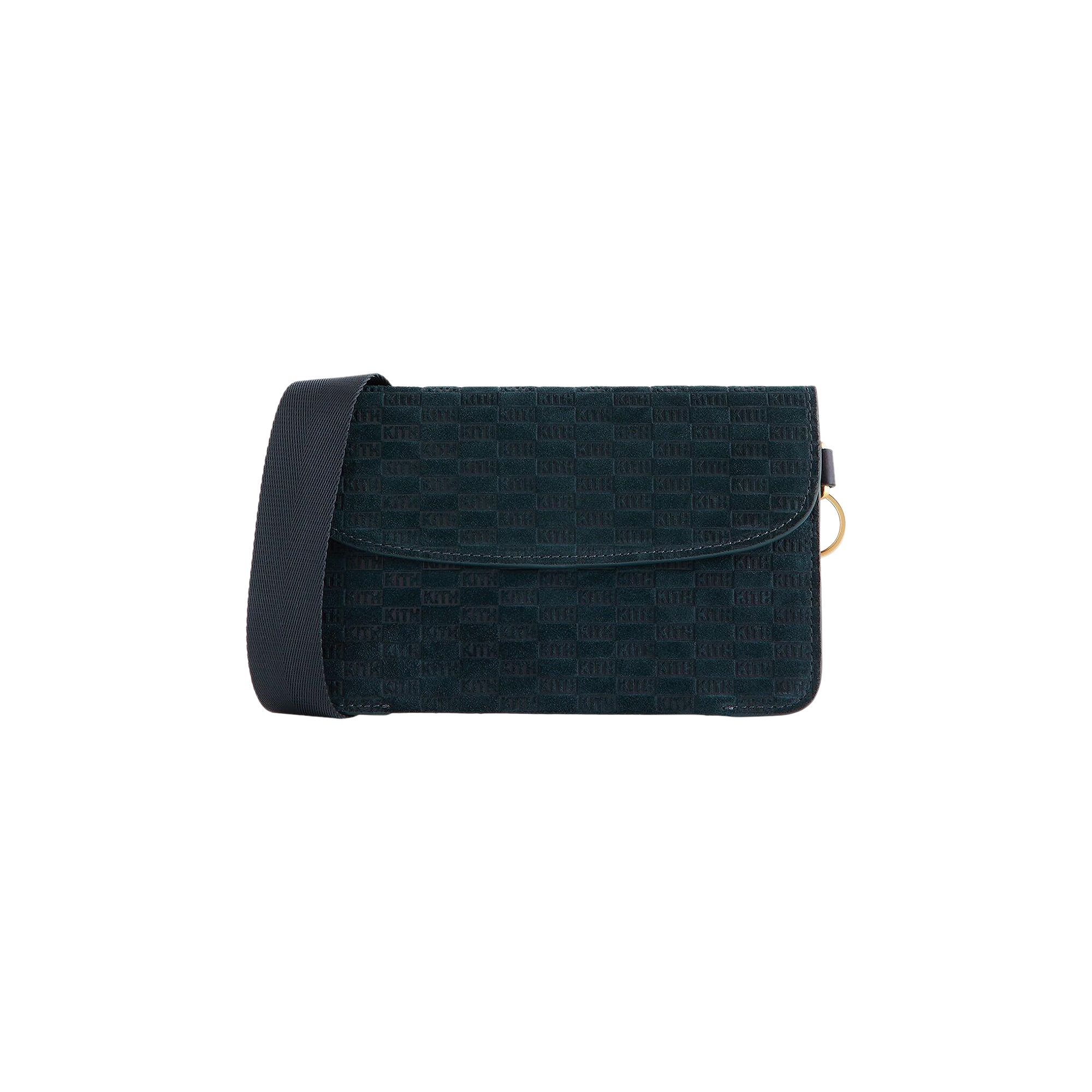 Pre-owned Kith Monogram Suede Envelope K20 Bag 'stadium' | Green | Men's Size Onesize