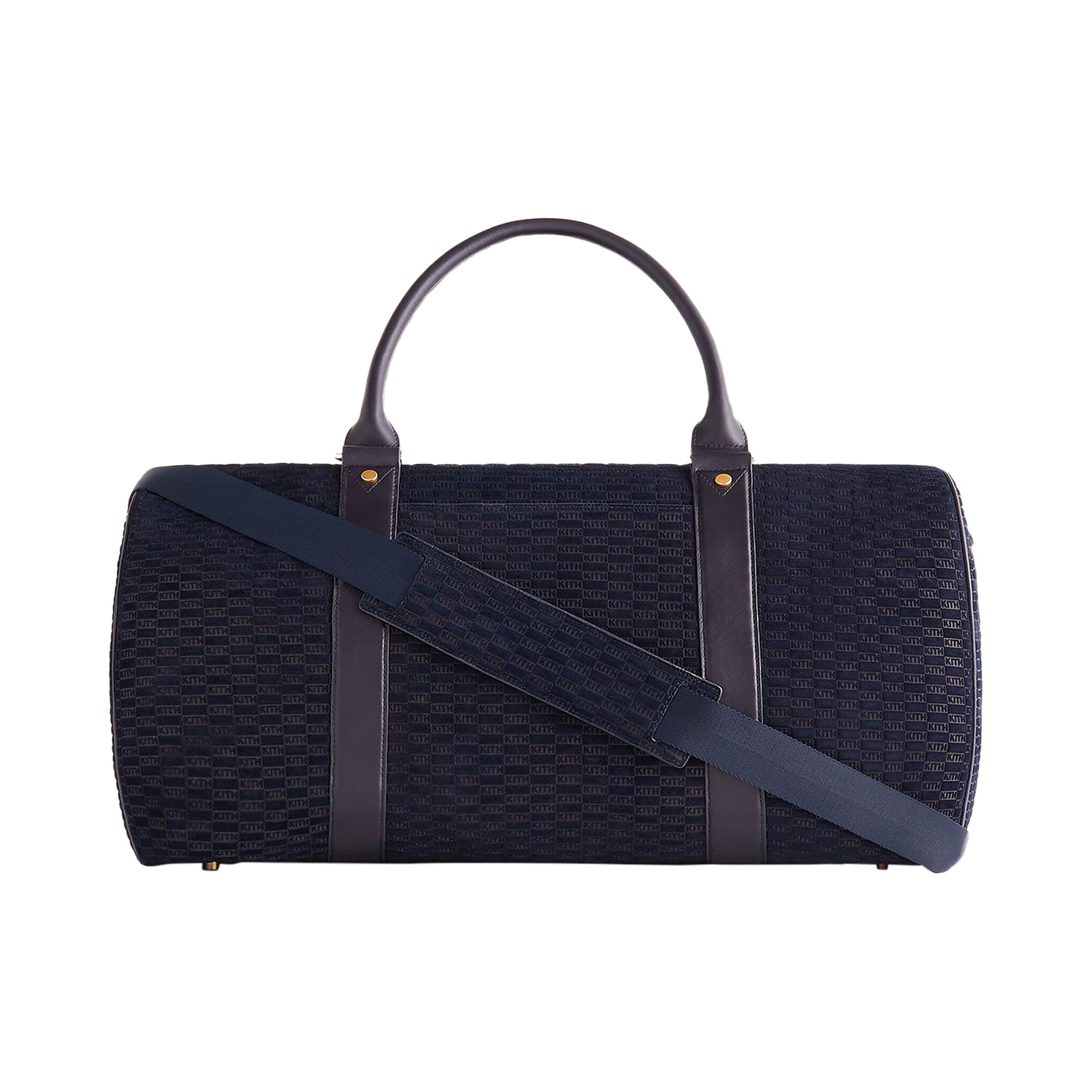 Pre-owned Kith Monogram Suede Traveler K55 Bag 'ink' | Blue | Men's Size Onesize