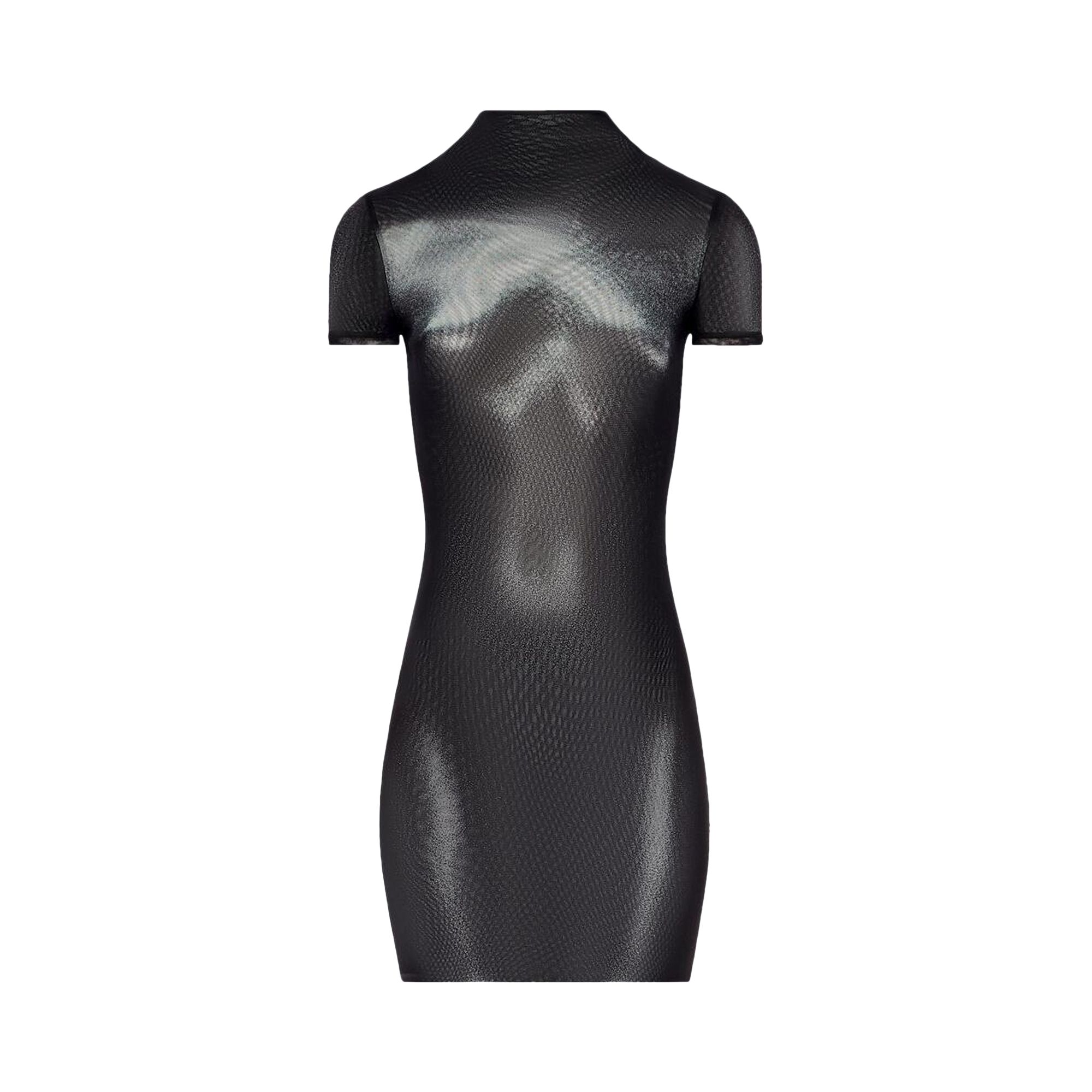 Pre-owned Jean Paul Gaultier Mesh High Neck Short Dress 'black/silver' | Women's Size S