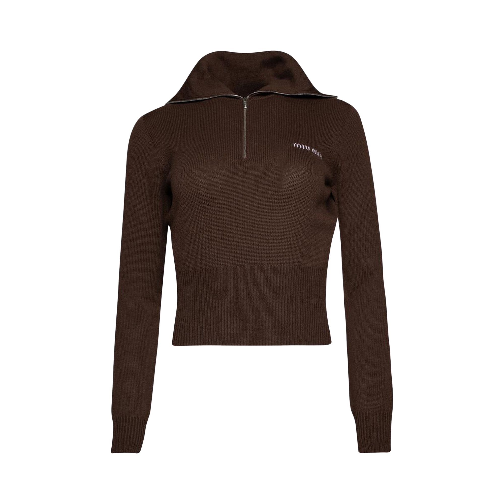 Pre-owned Miu Miu Cashmere Sweater 'cacao' | Brown | Women's Size 42