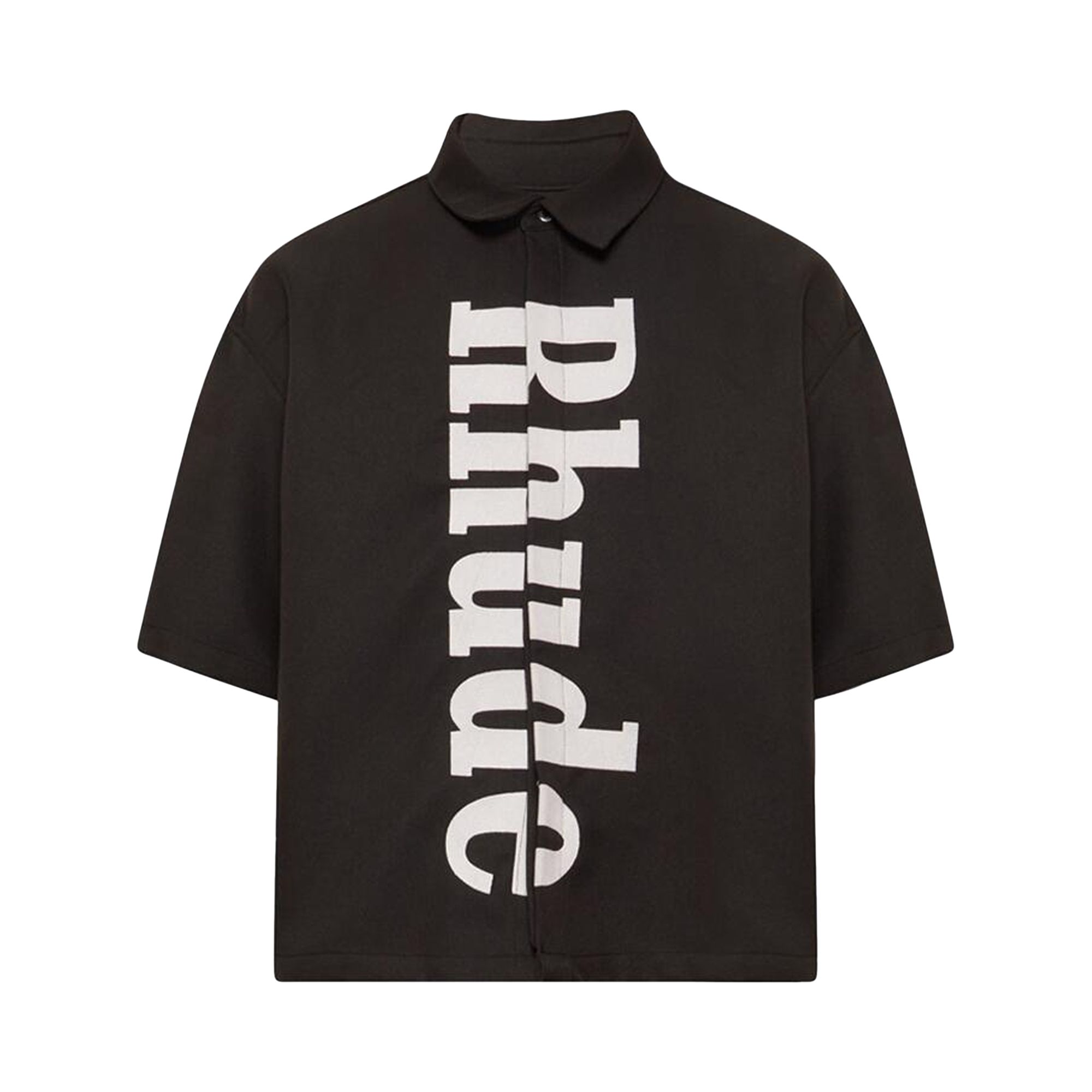 Pre-owned Rhude Center Logo Button Up Shirt 'black/white' | Men's Size L