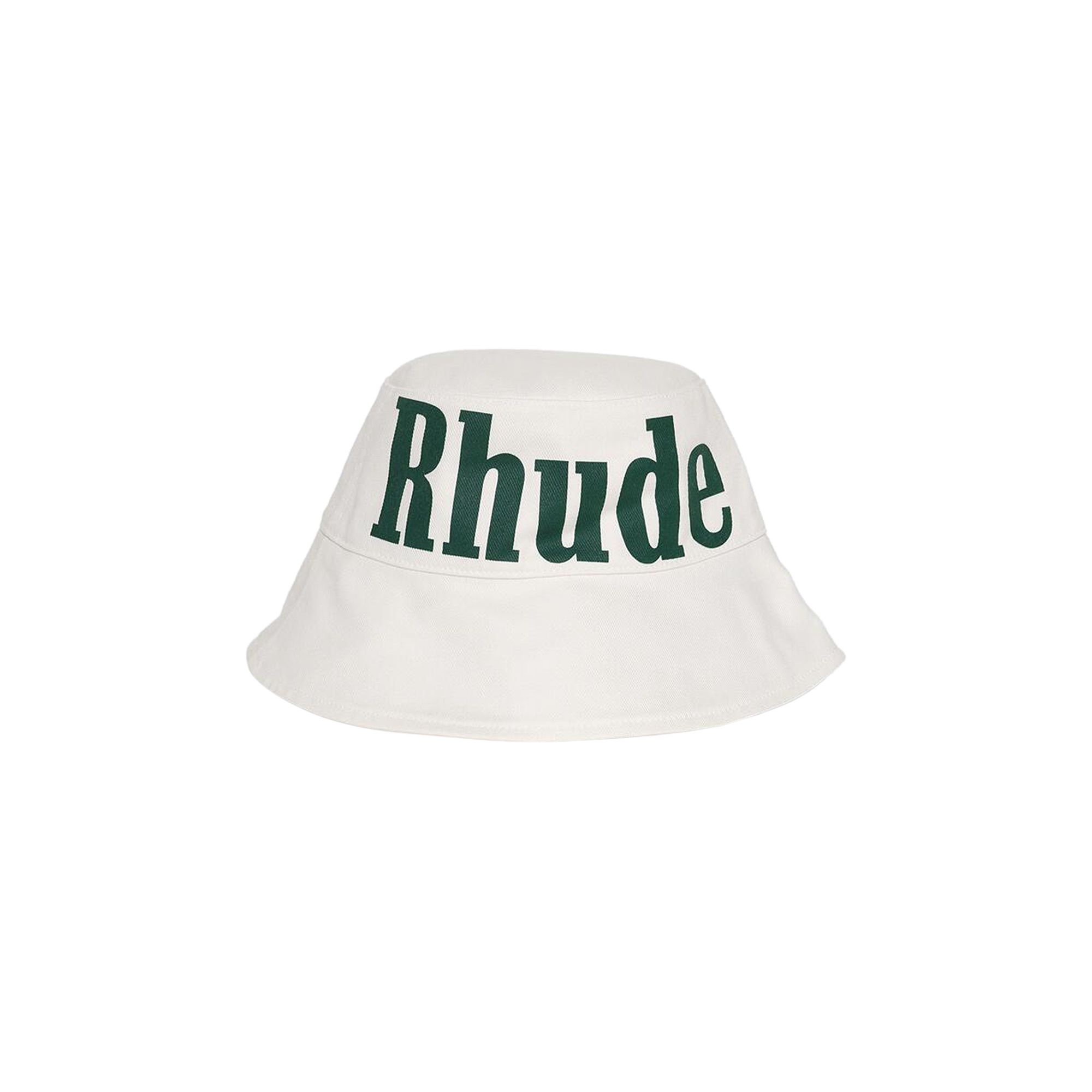 Pre-owned Rhude Logo Bucket Hat 'off White/green' | Men's Size Onesize
