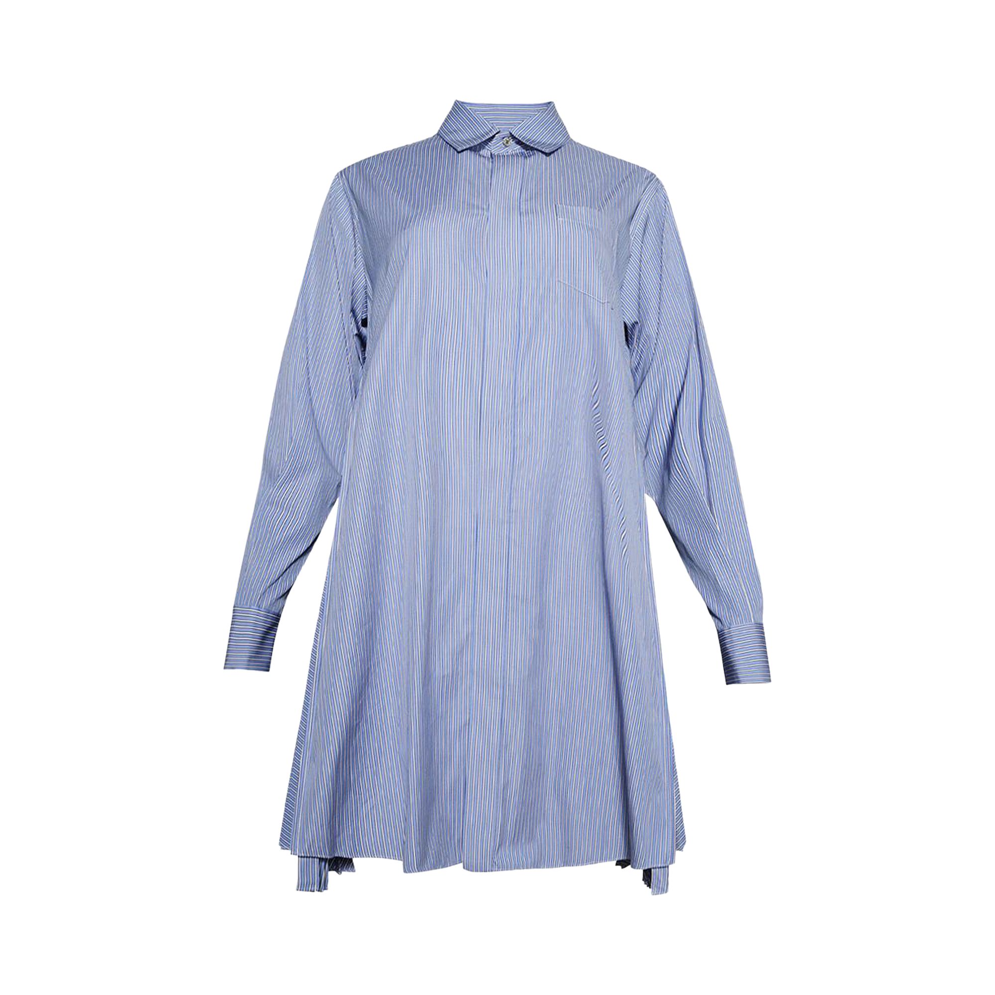Pre-owned Sacai Poplin Dress 'blue Stripe' | Women's Size 1