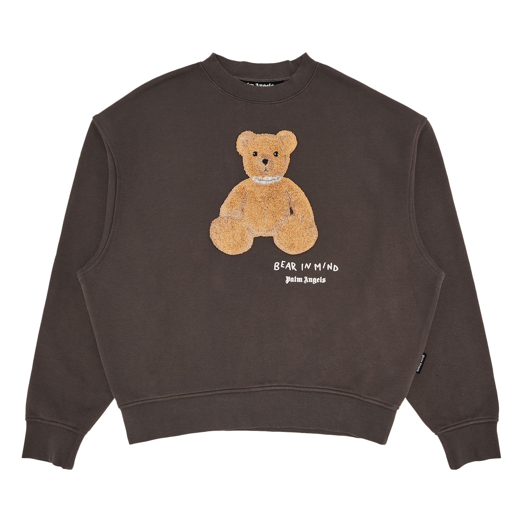 Pre-owned Palm Angels Bear In Mind Crew 'dark Grey/brown' | Men's Size Xl In Gray