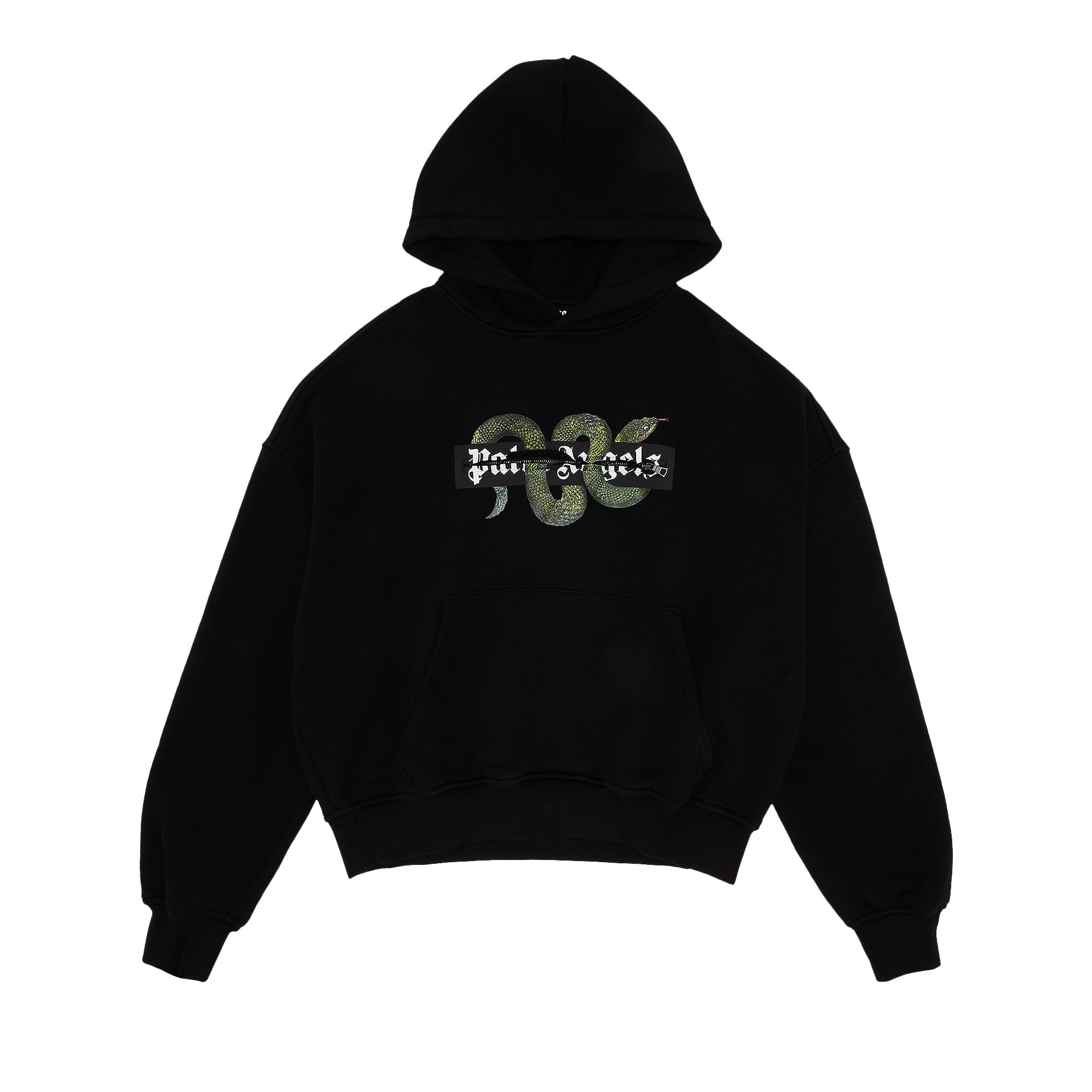 Pre-owned Palm Angels Snake Zip Box Logo Hoodie 'black/green' | Men's Size Xl