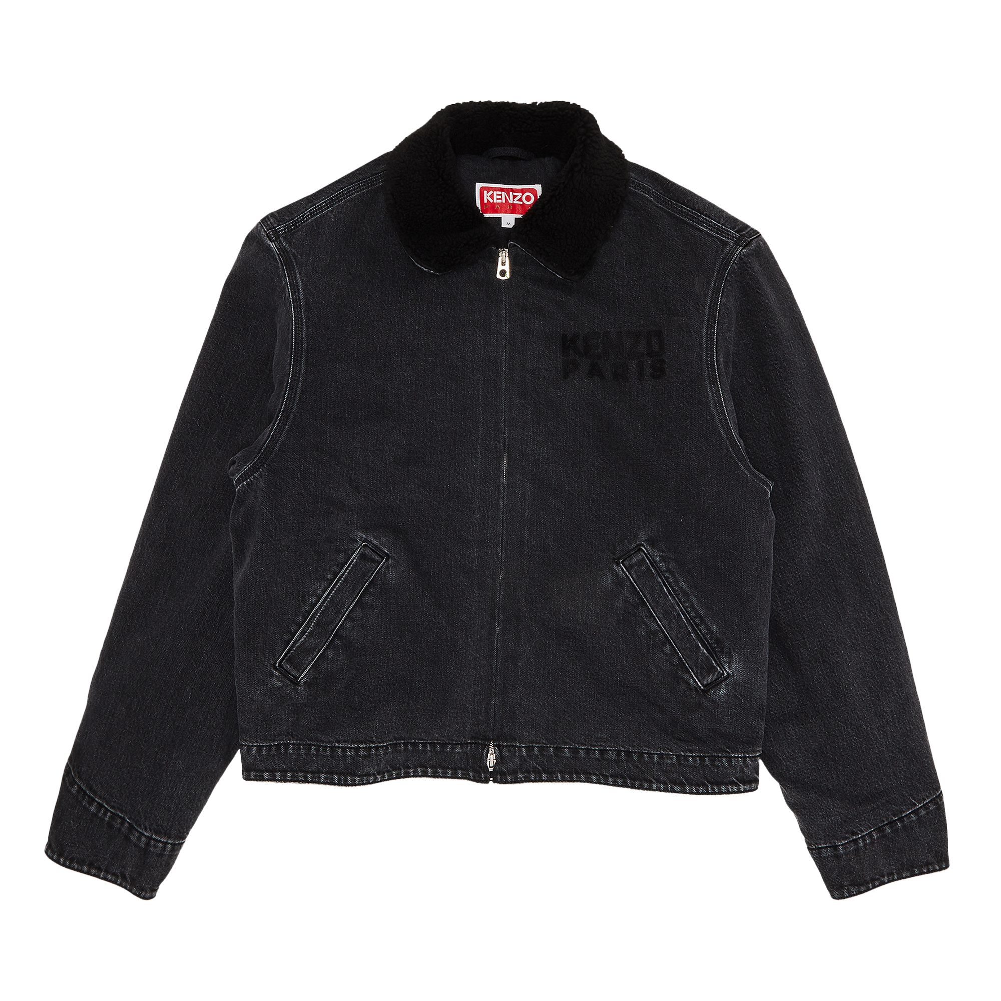 Pre-owned Kenzo Happy Tiger Utility Fleece Jacket 'stone Bleached Black Denim' | Men's Size M
