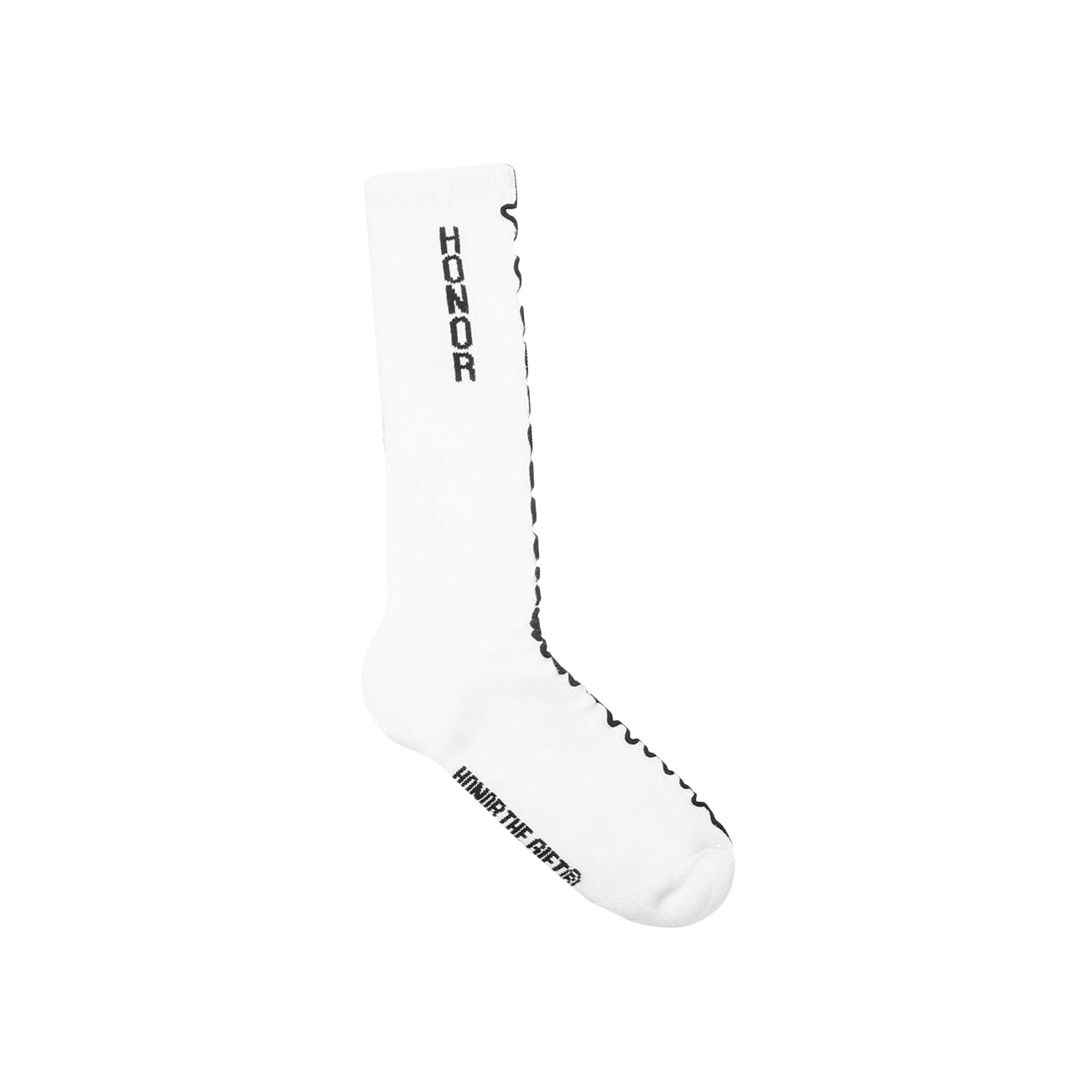 Pre-owned Honor The Gift Embroidery Edge Ribbed Sock 'white' | Men's Size Onesize