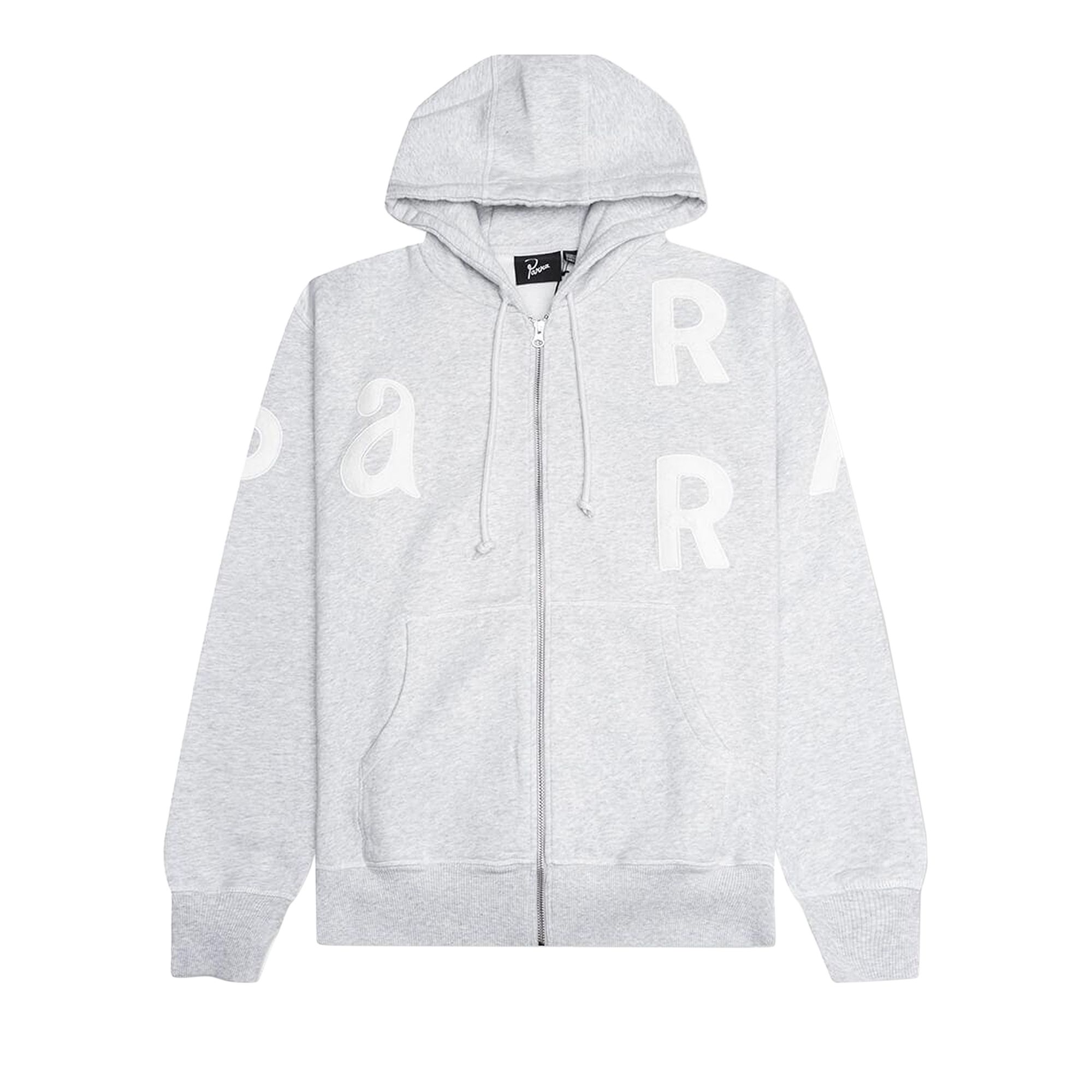 Pre-owned Parra Word Salad Zip Hooded Sweatshirt 'heather Grey' | Men's Size Xl In Gray