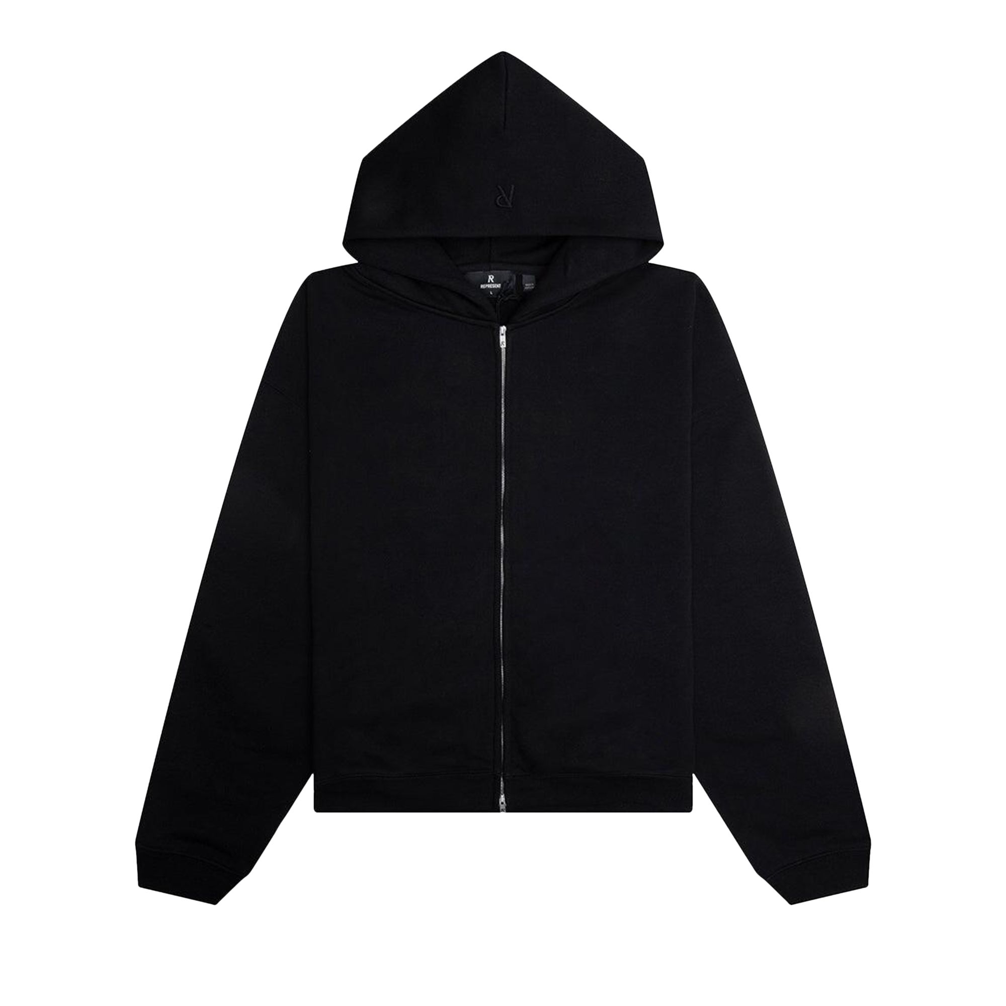 Pre-owned Represent Clo Initial Boxy Oversized Zip Through Hoodie 'black' | Men's Size Xl