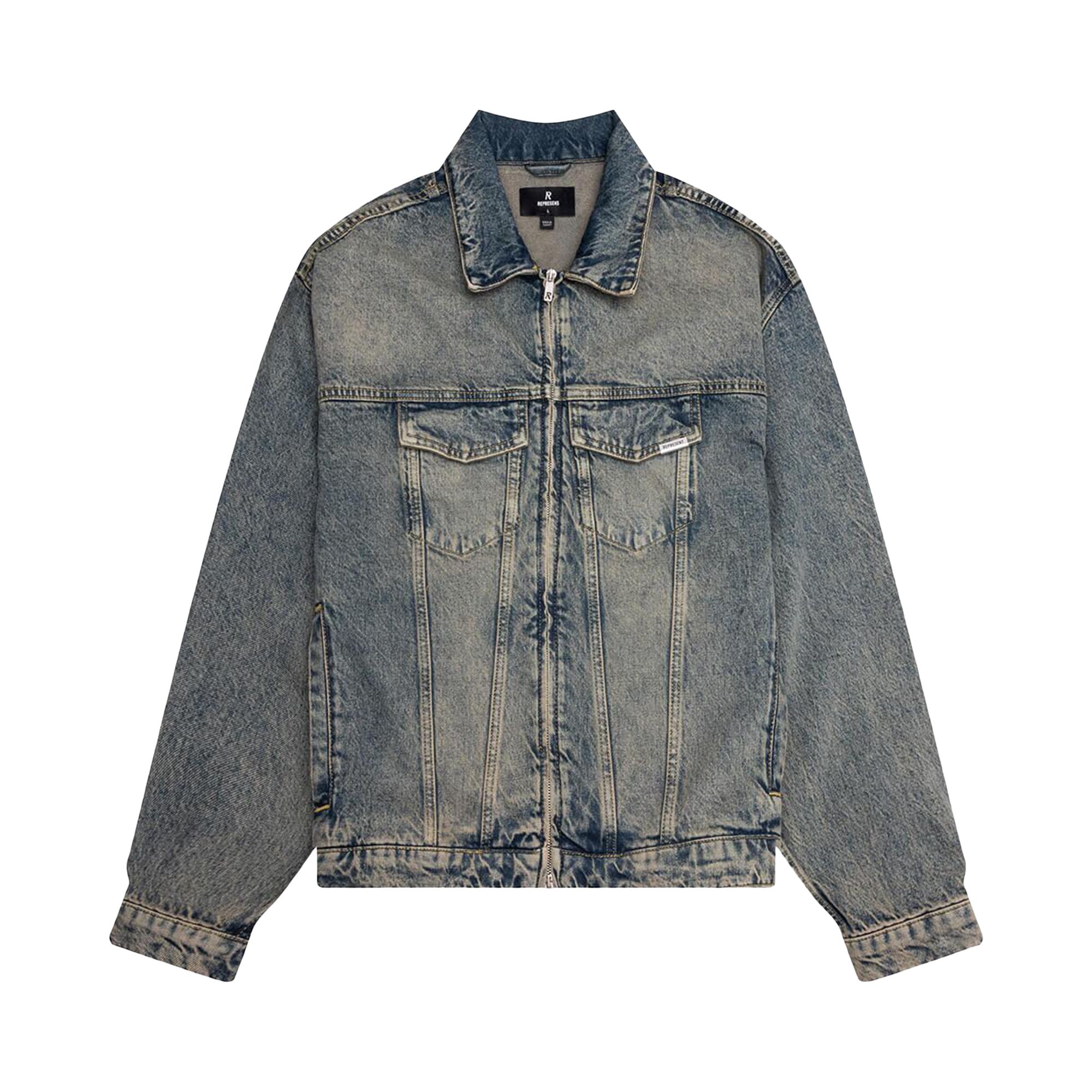 Pre-owned Represent Clo R4 Denim Jacket 'blue Cream' | Men's Size L