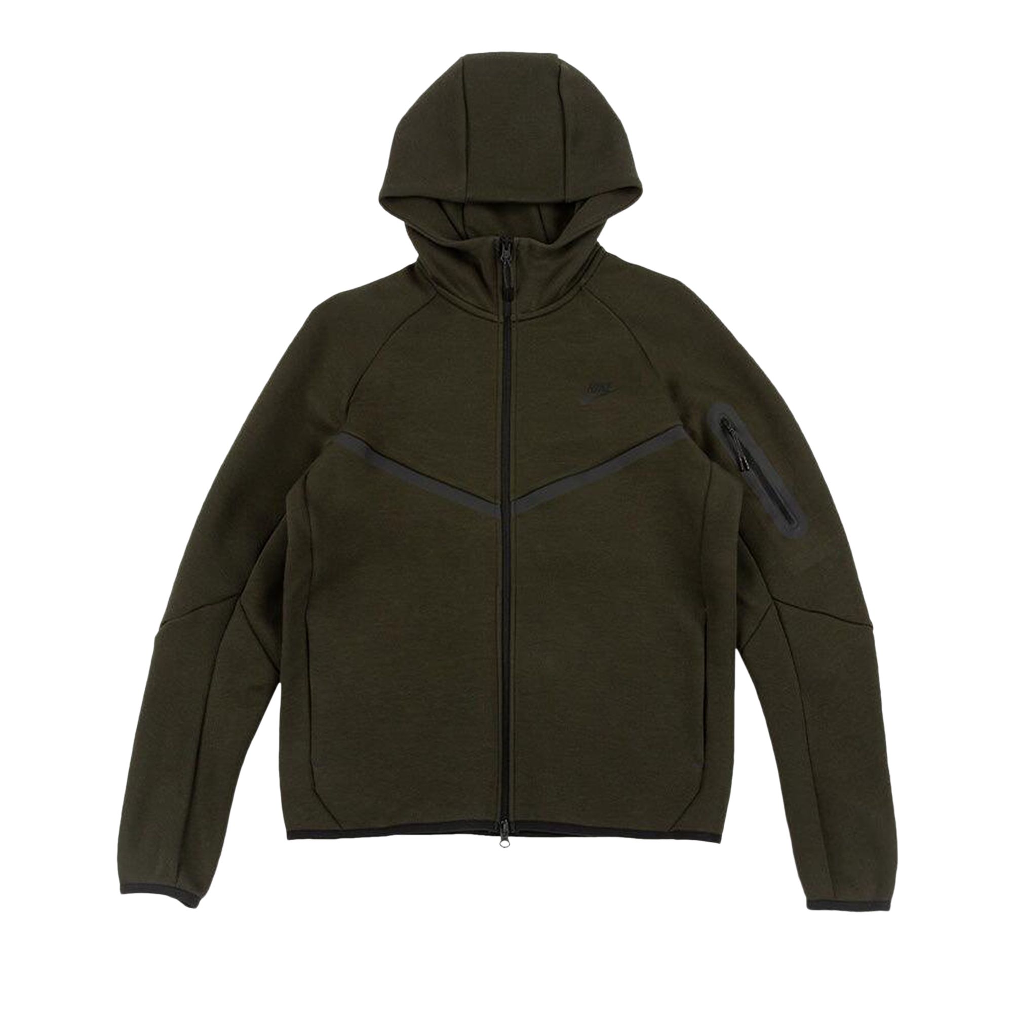 Pre-owned Nike Tech Fleece Full-zip Windrunner Hoodie 'olive' | Green | Men's Size M
