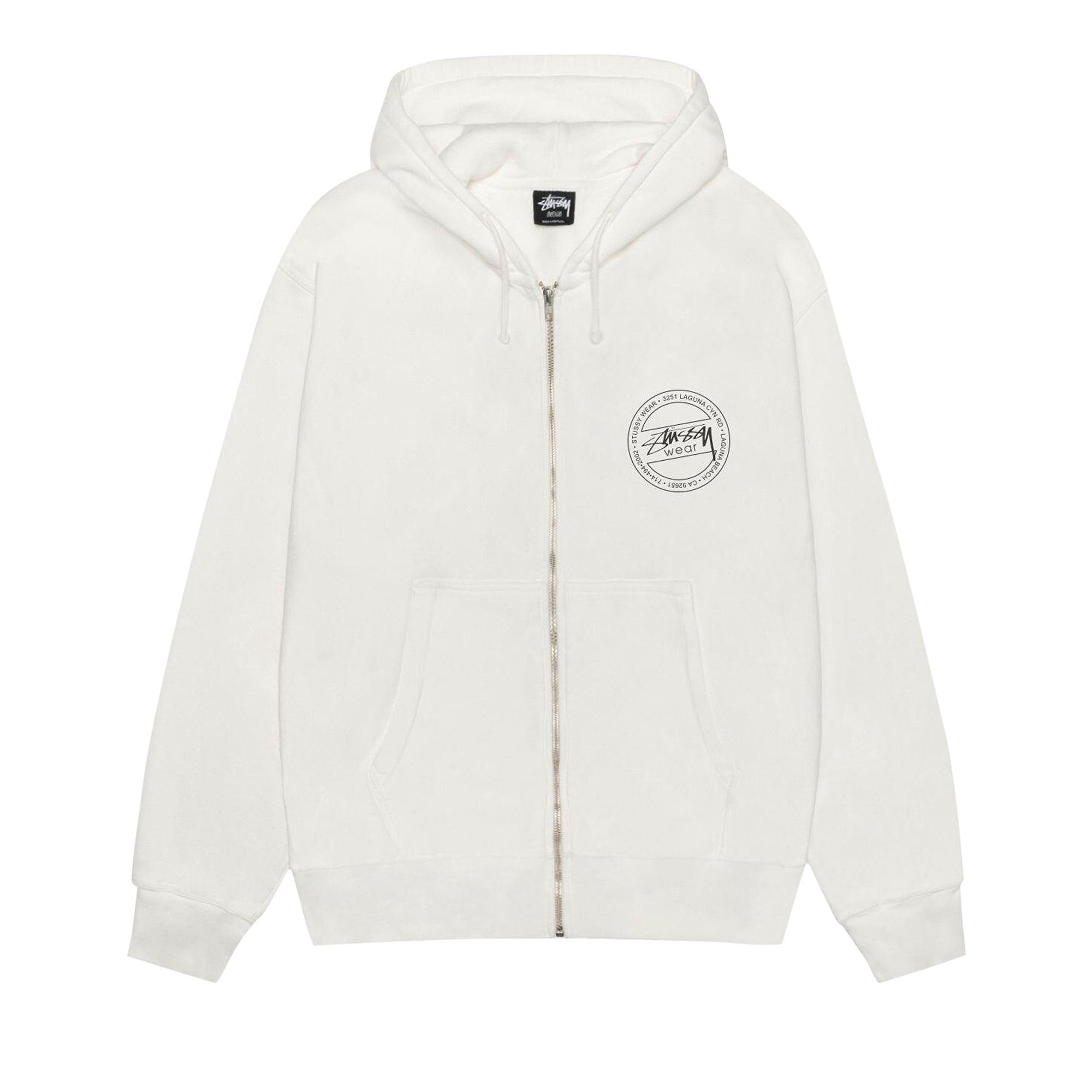 Pre-owned Stussy Wear Zip Hoodie Pigment Dyed 'natural' | Cream | Men's Size M In White